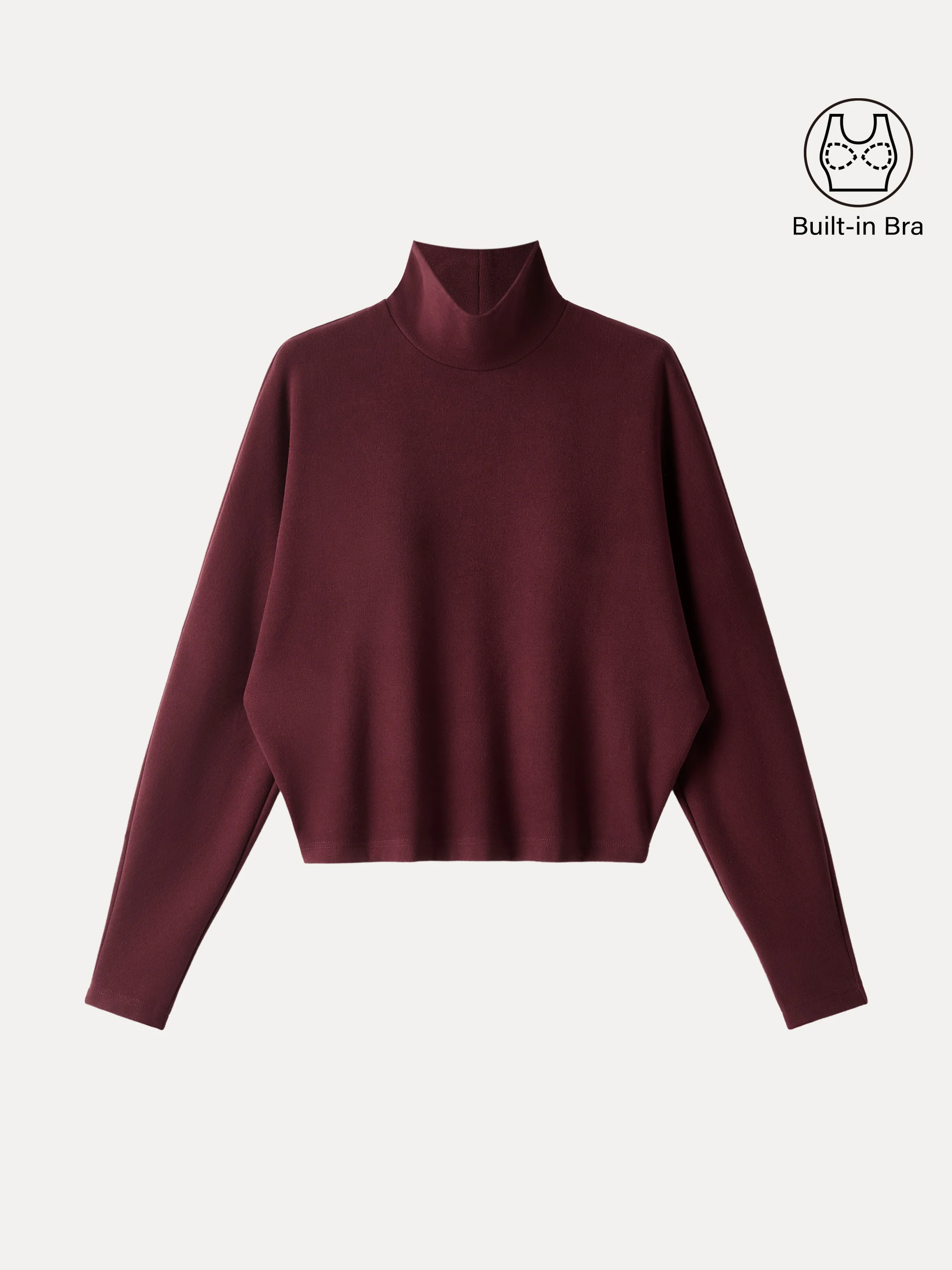 Cozy Warm Turtleneck Batwing Sleeve Bra Top - Image 10
