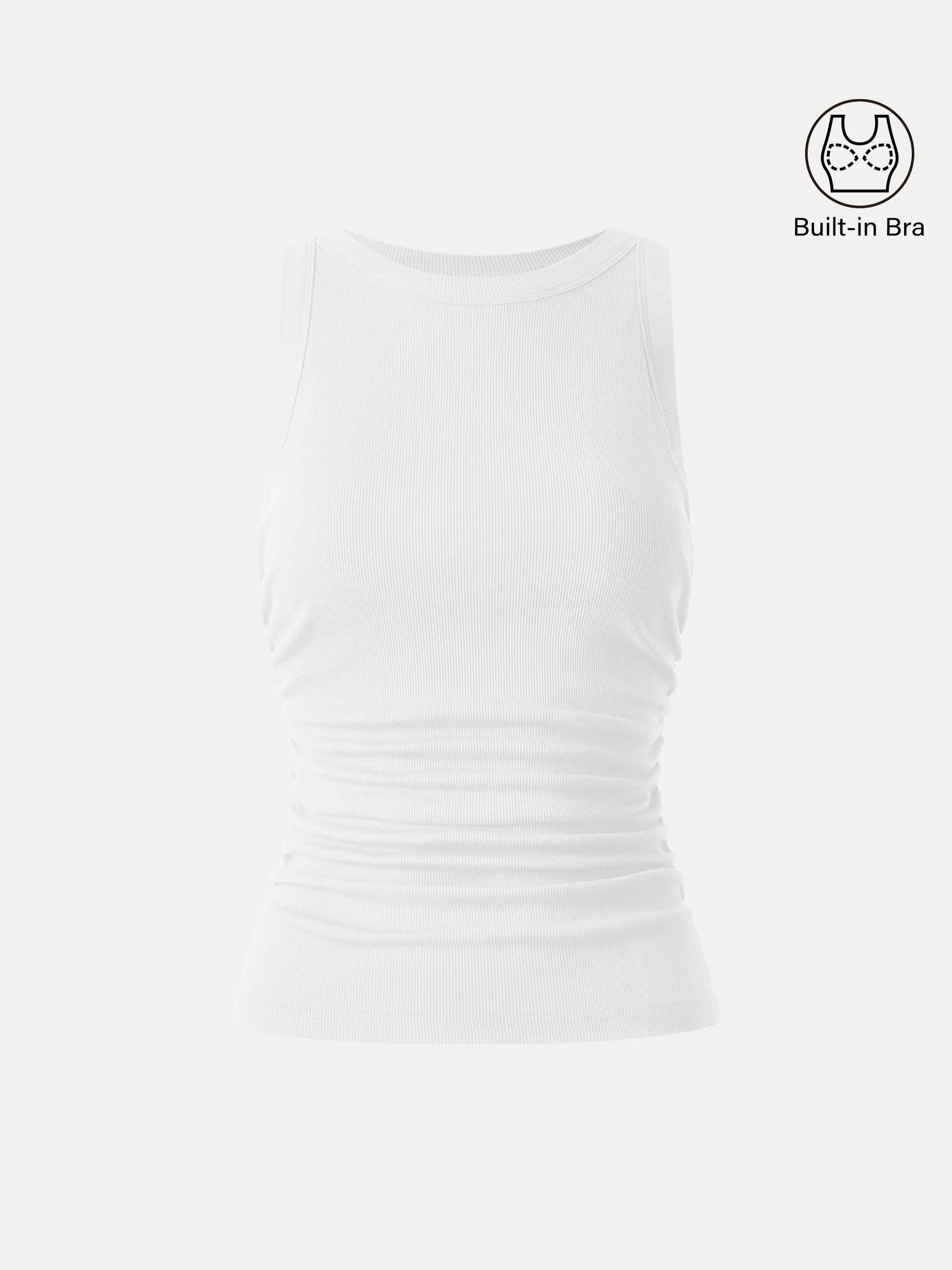 Crewneck Side Ruched Bra Tank - Image 11
