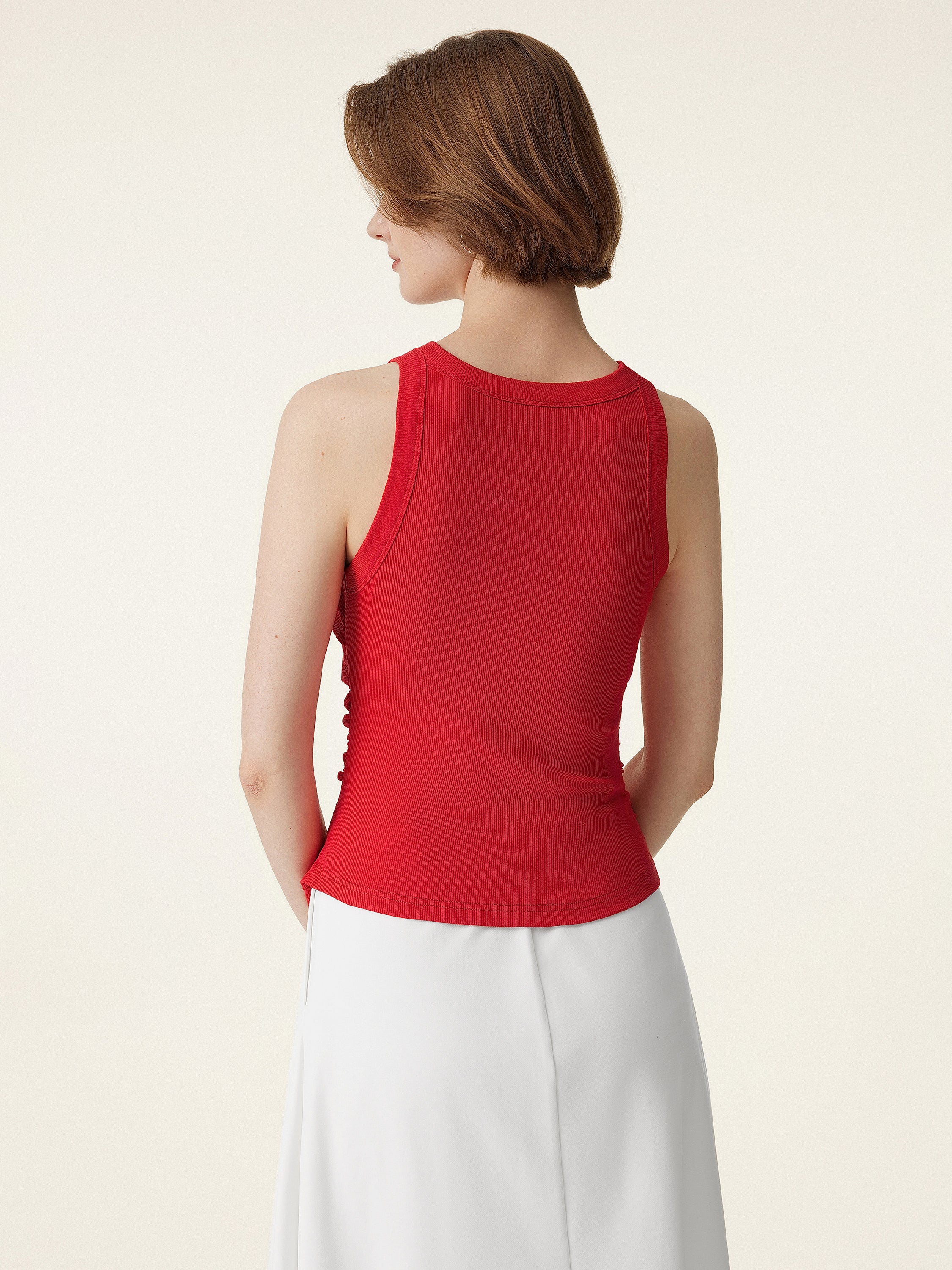Crewneck Side Ruched Bra Tank - Image 8