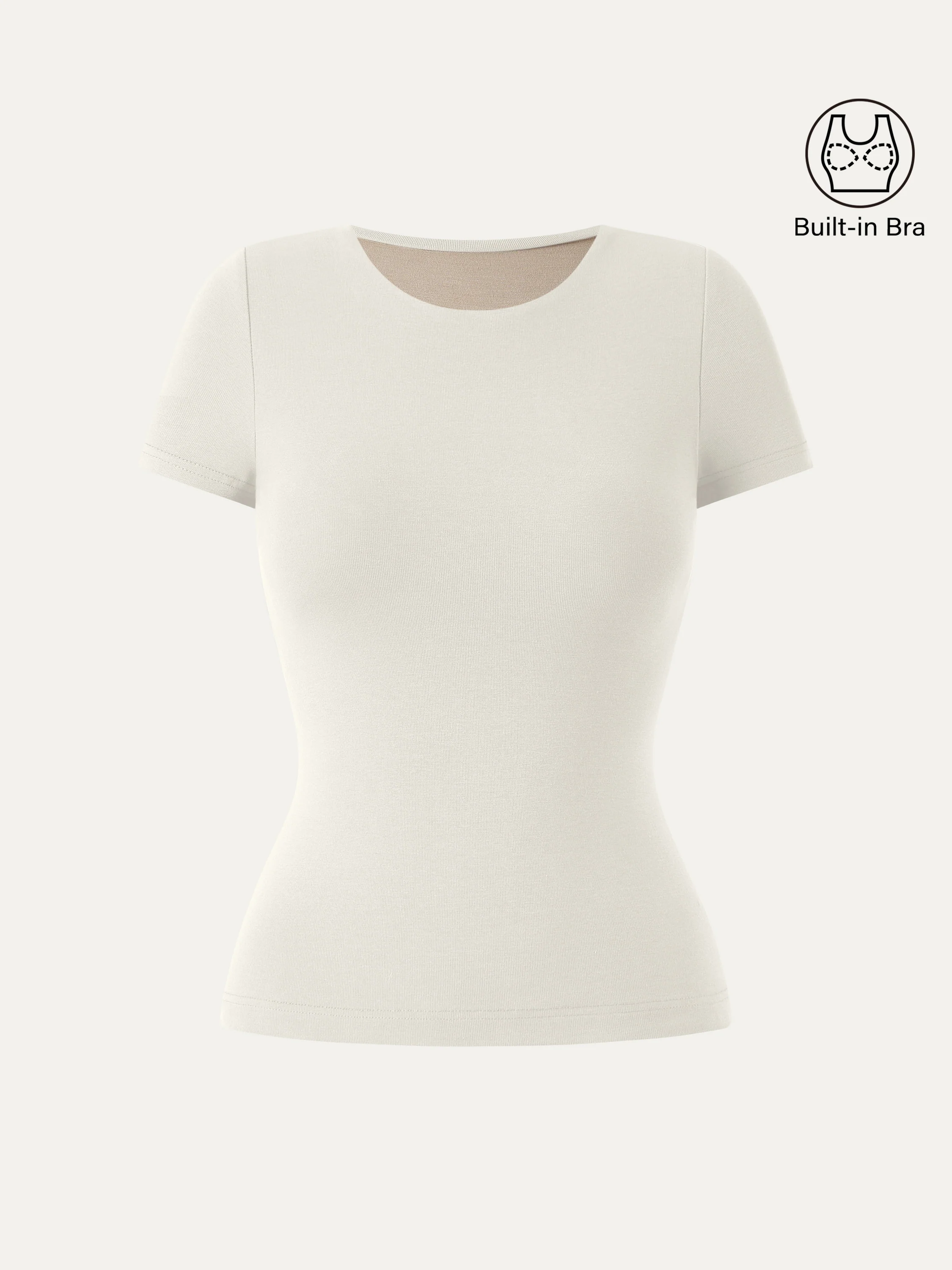 Crewneck Slimming Short Sleeve New Airy Bra Top - Image 8