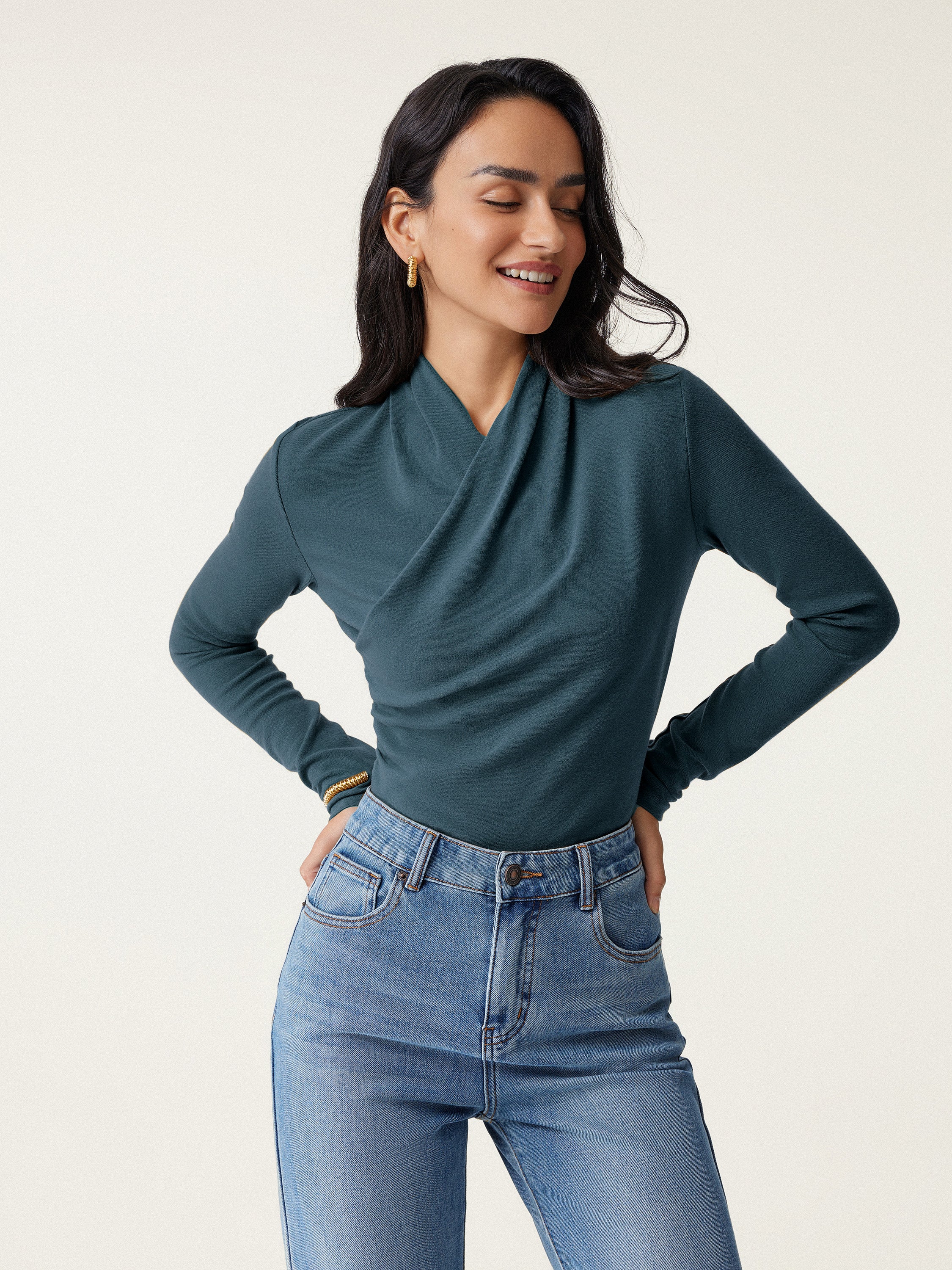 Surplice Long Sleeve Top - Image 13