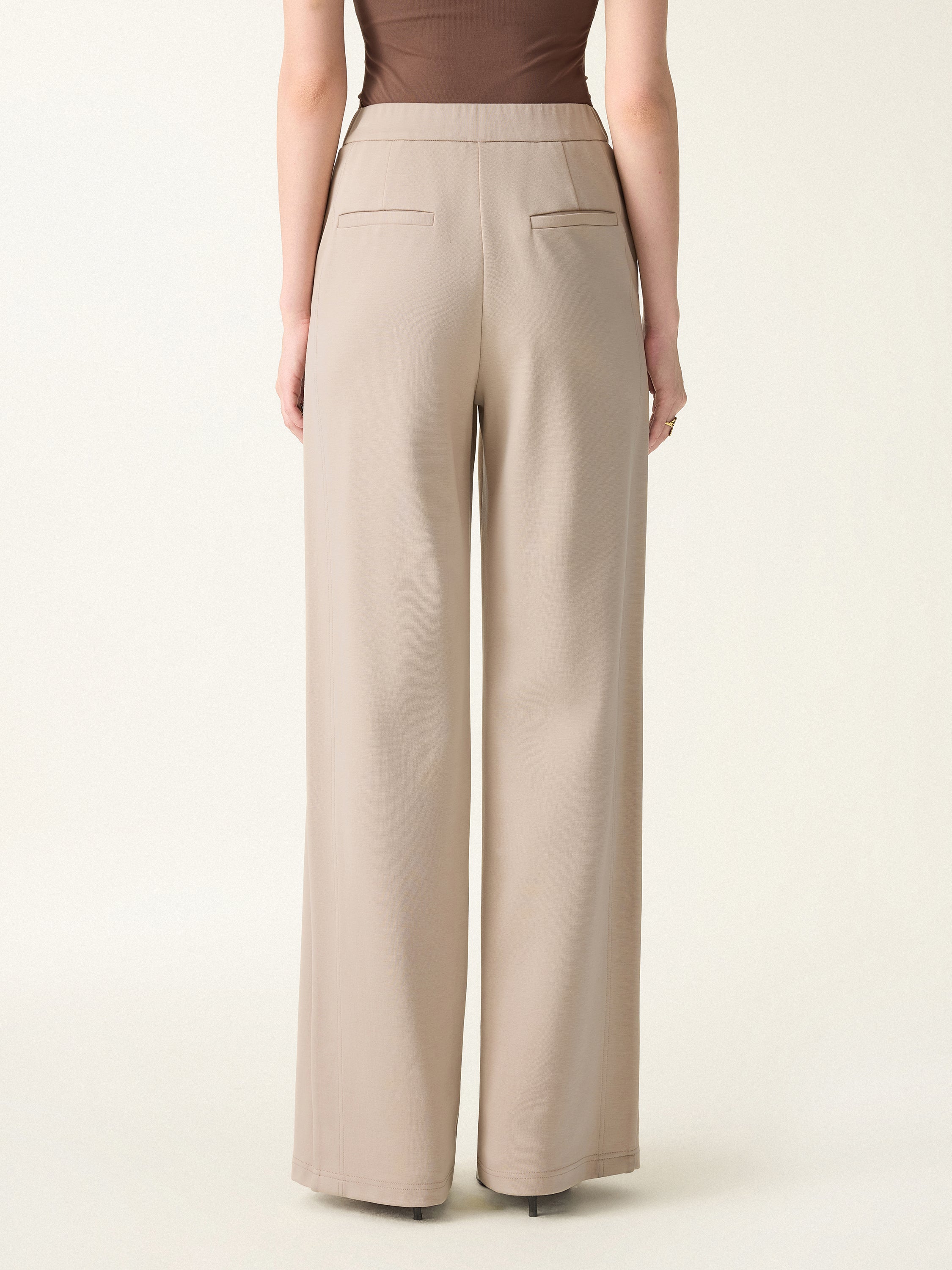 Drapey Mid Rise Wide Leg Pull-on Pants with Pockets - Image 10