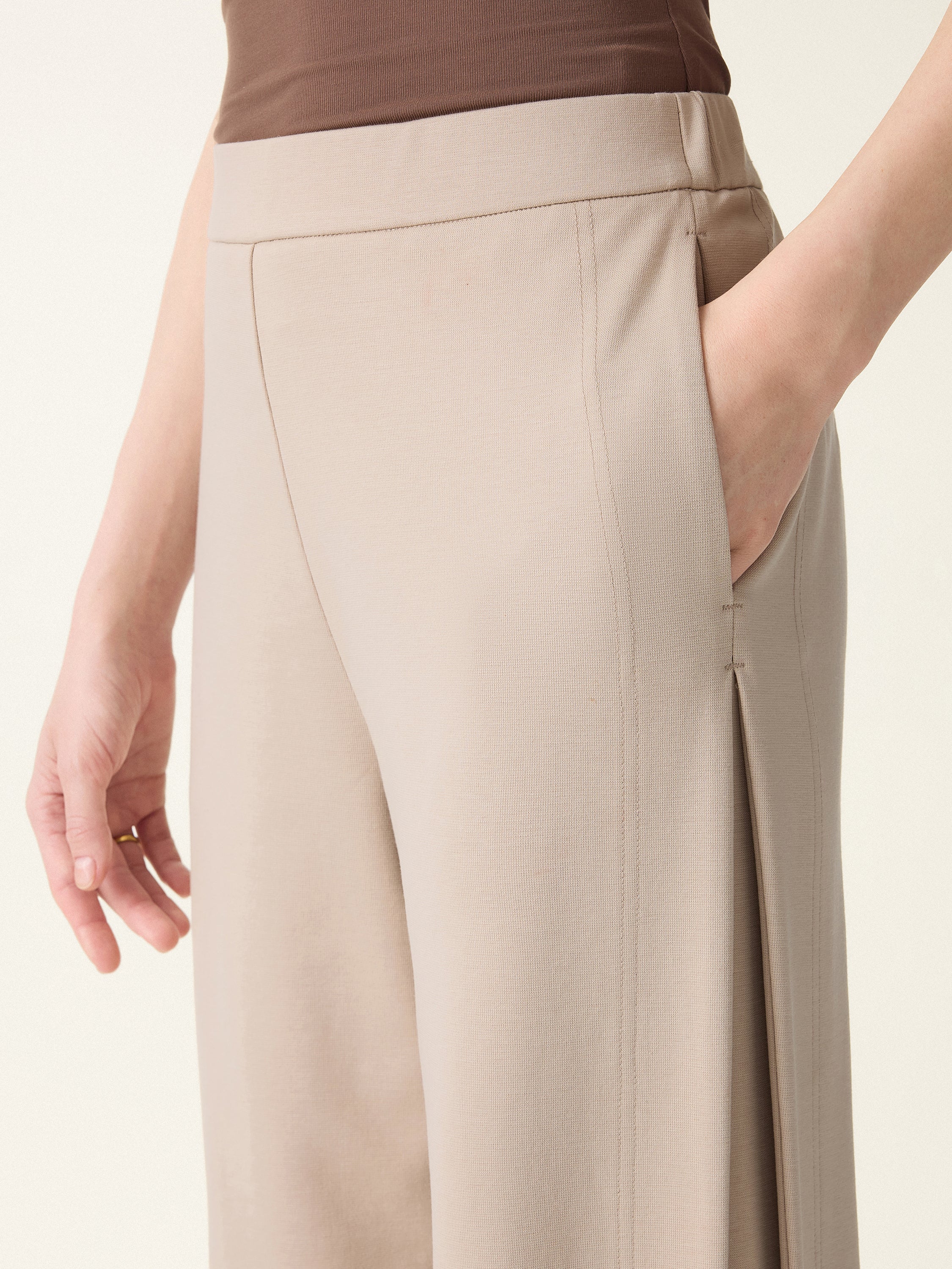 Drapey Mid Rise Wide Leg Pull-on Pants with Pockets - Image 5