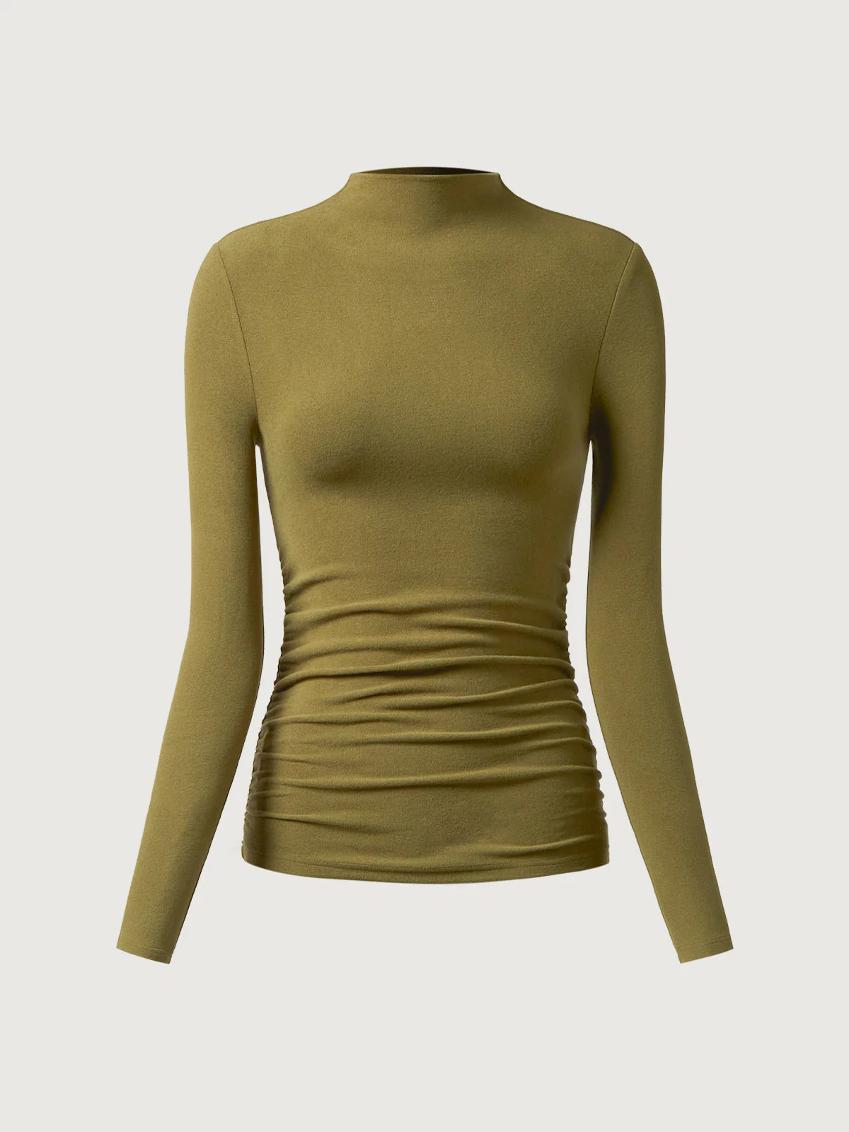 Thermal Ruched Sides Tuckable Mockneck Top - Image 13