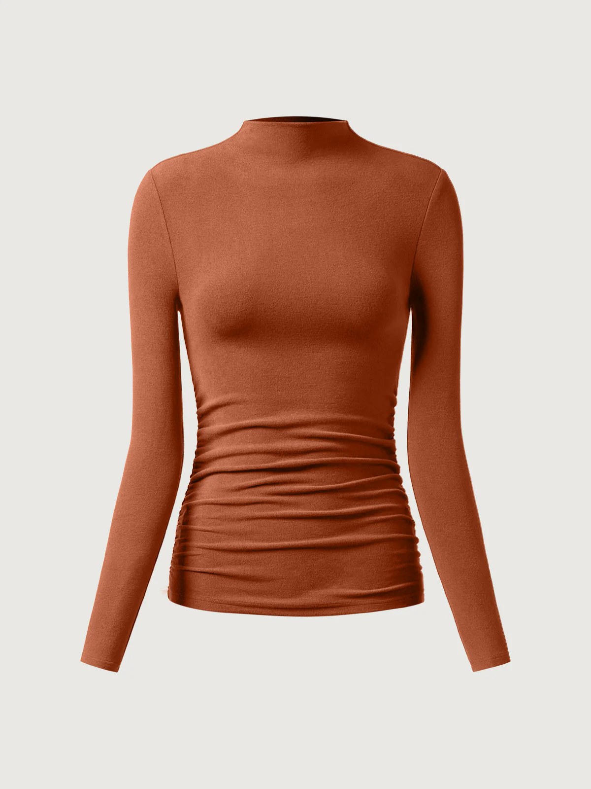 Thermal Ruched Sides Tuckable Mockneck Top - Image 15