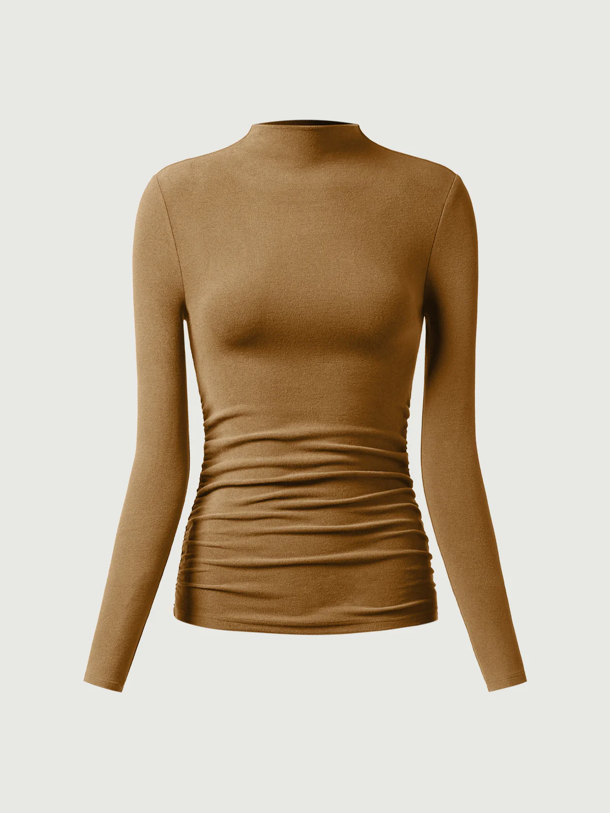 Thermal Ruched Sides Tuckable Mockneck Top - Image 16