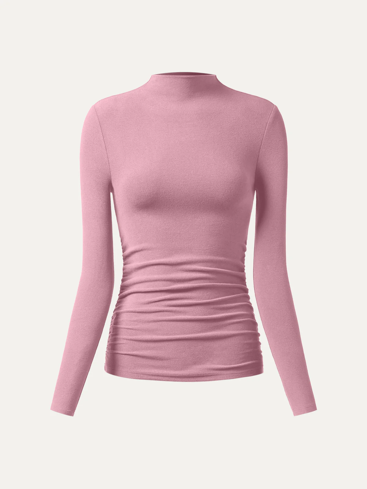Thermal Ruched Sides Tuckable Mockneck Top - Image 25
