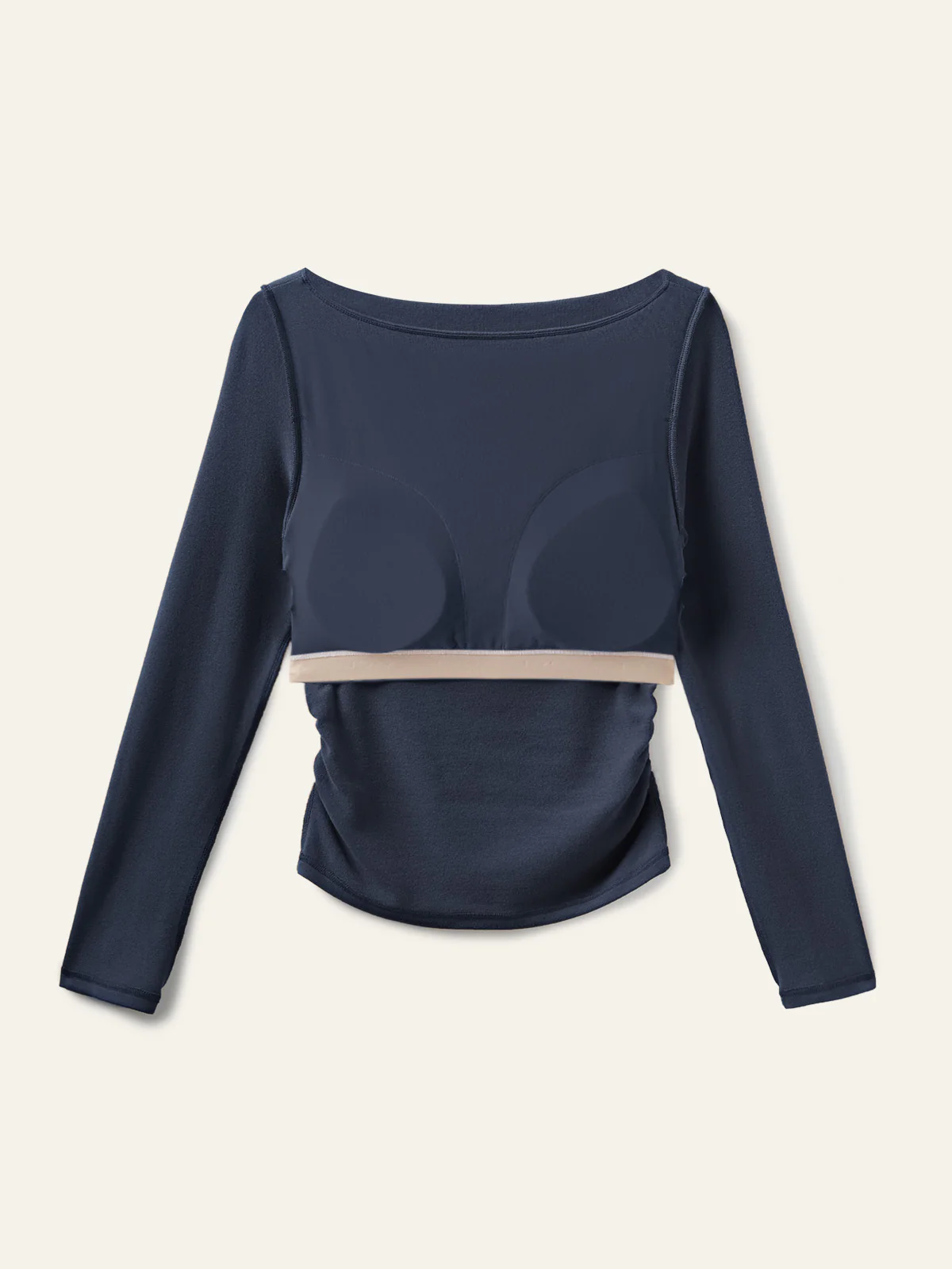Modern Side Ruched Boatneck Bra Top - Image 10