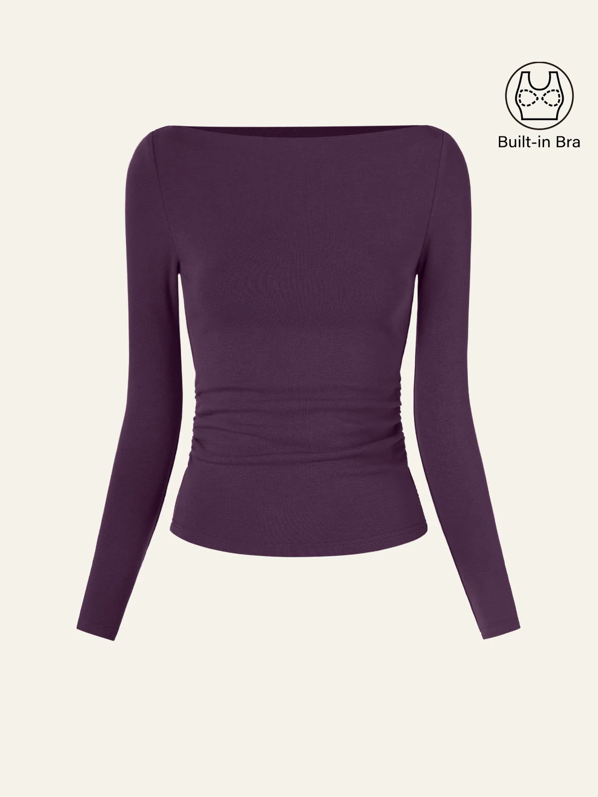 Modern Side Ruched Boatneck Bra Top - Image 12
