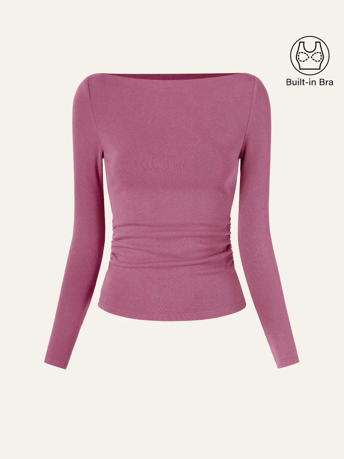 Modern Side Ruched Boatneck Bra Top - Image 17