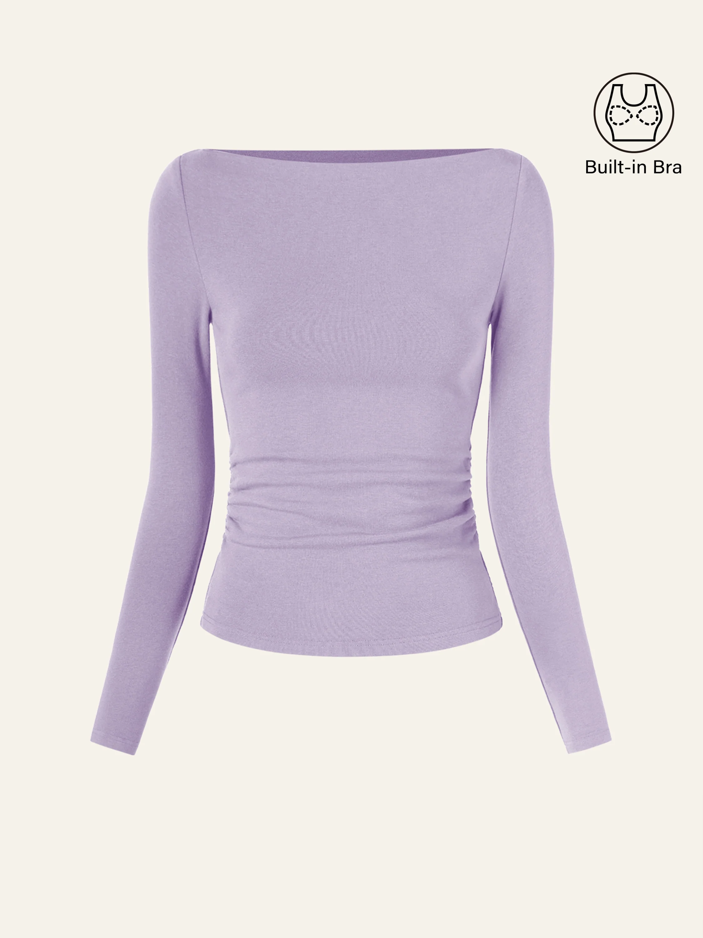 Modern Side Ruched Boatneck Bra Top - Image 19
