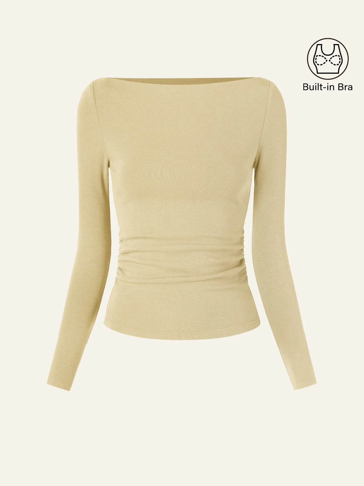 Modern Side Ruched Boatneck Bra Top - Image 20