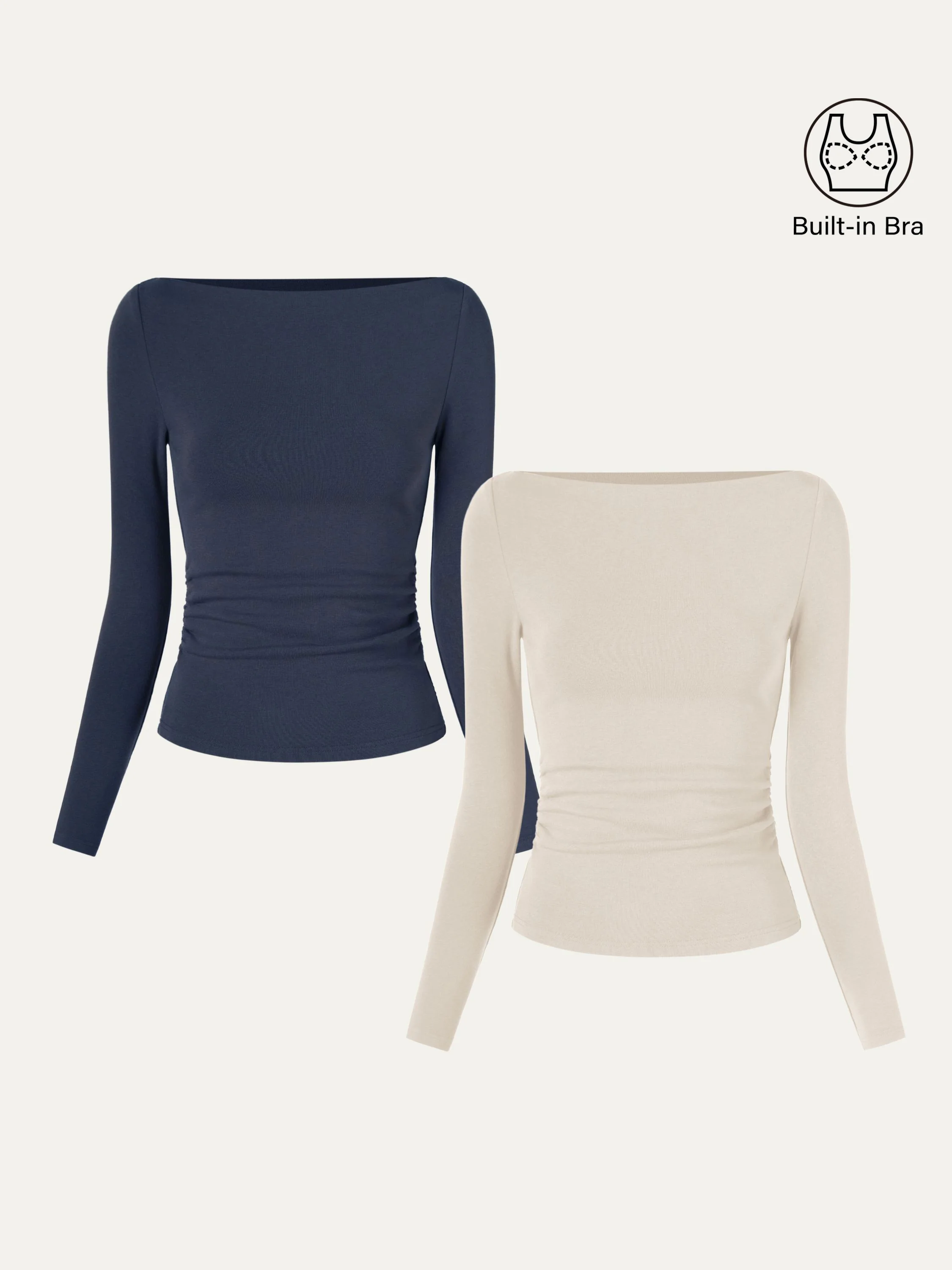 Modern Side Ruched Boatneck Bra Top - Image 25