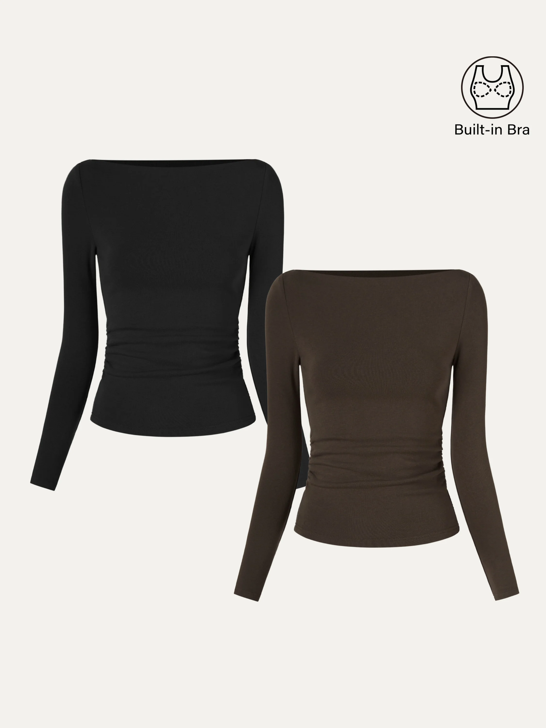 Modern Side Ruched Boatneck Bra Top - Image 27