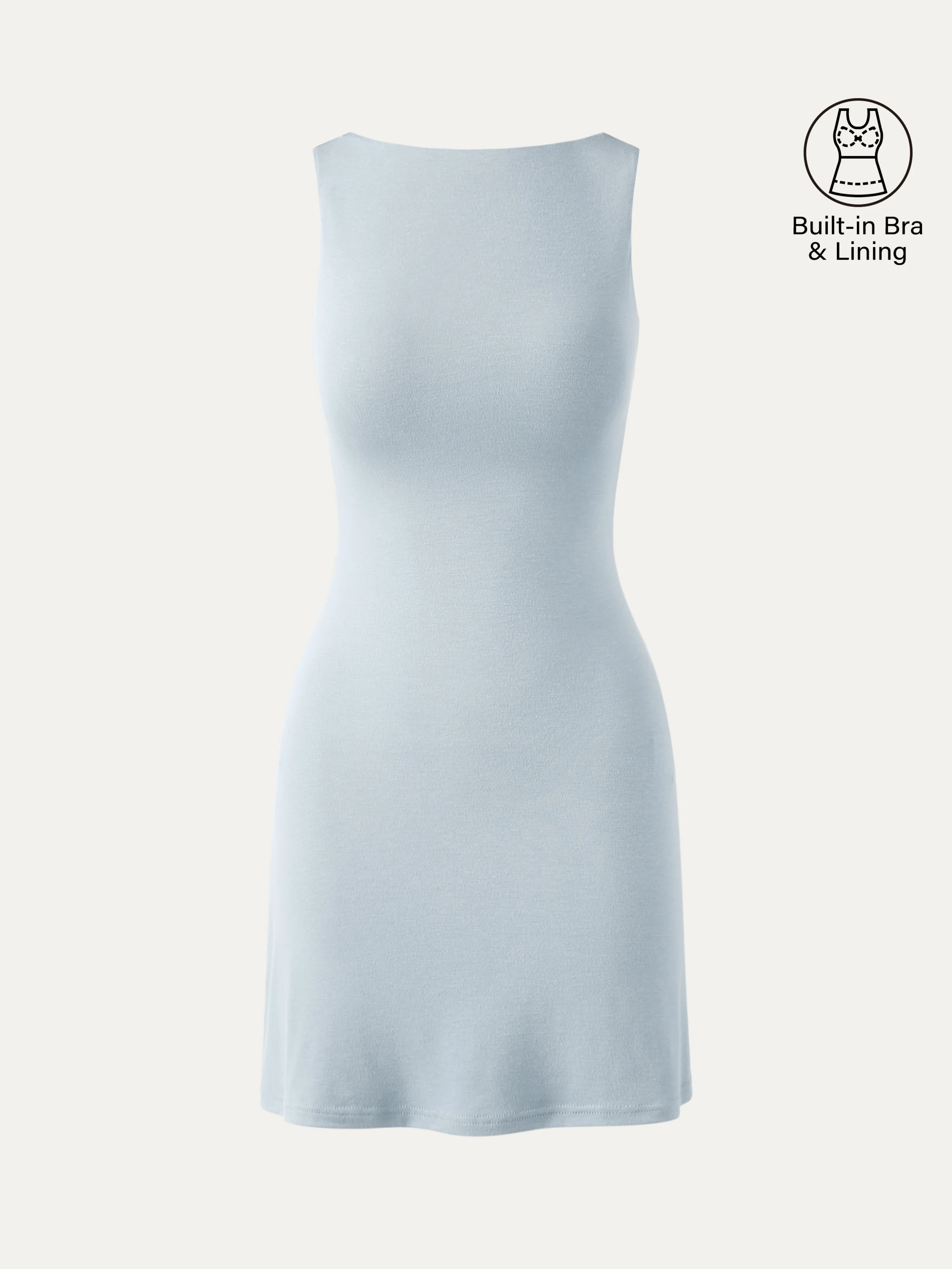 Cooling Open Back Bandless Bra Mini Dress - Image 13