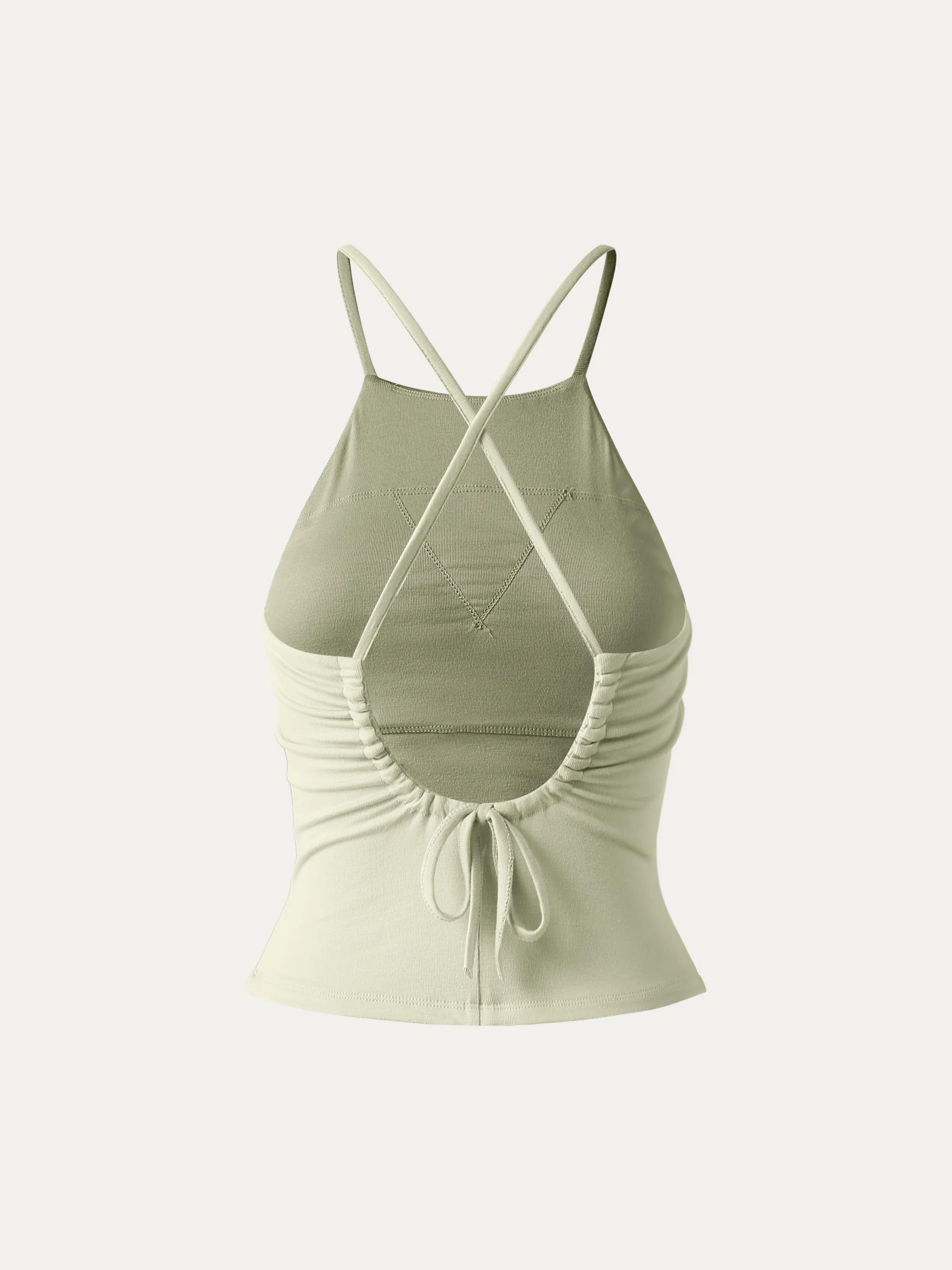 Tie Back Bandless Crop Bra Tank Top - Image 11