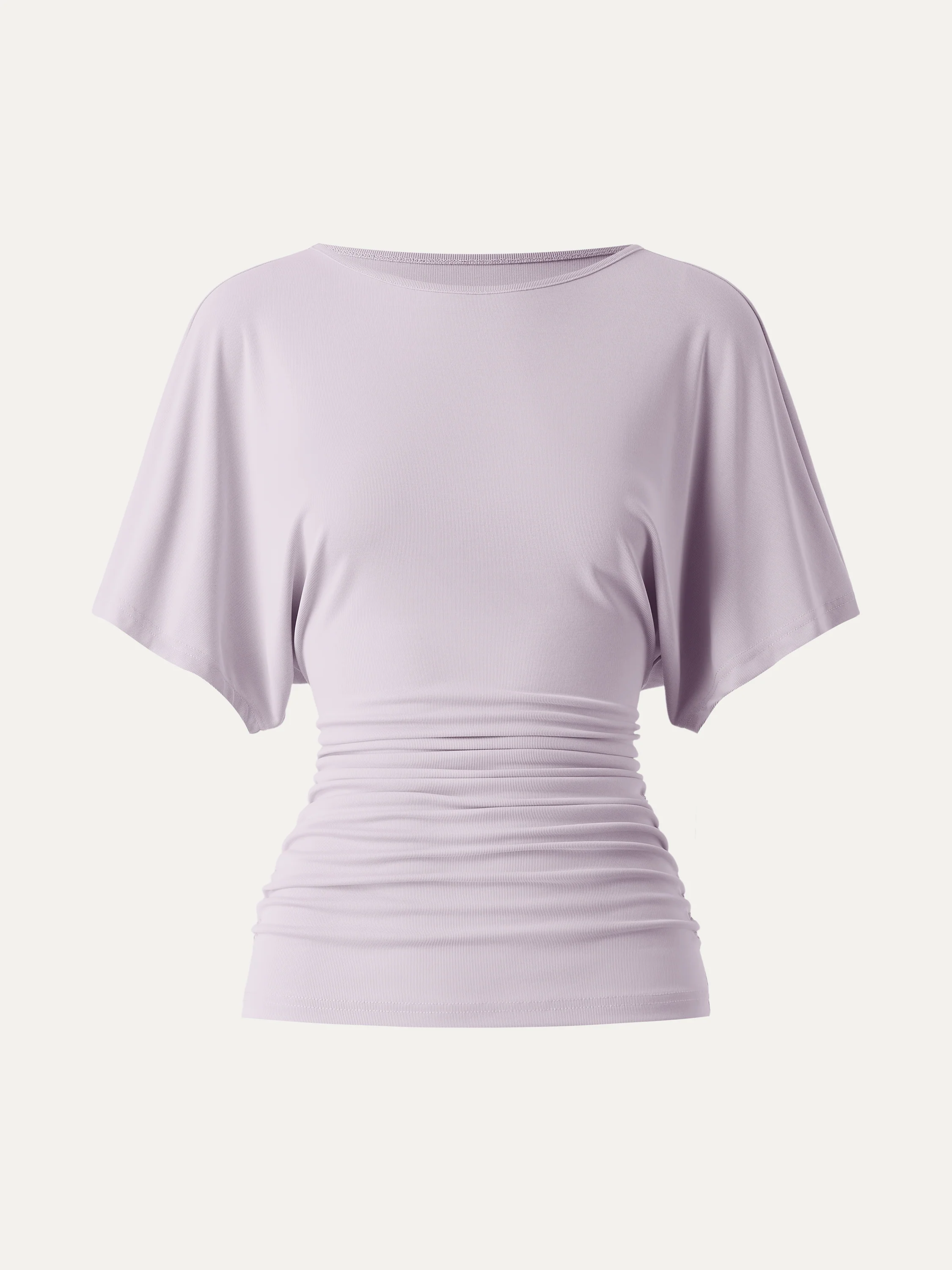 Effortless Boatneck Batwing Sleeve Side Ruched Top - Image 17