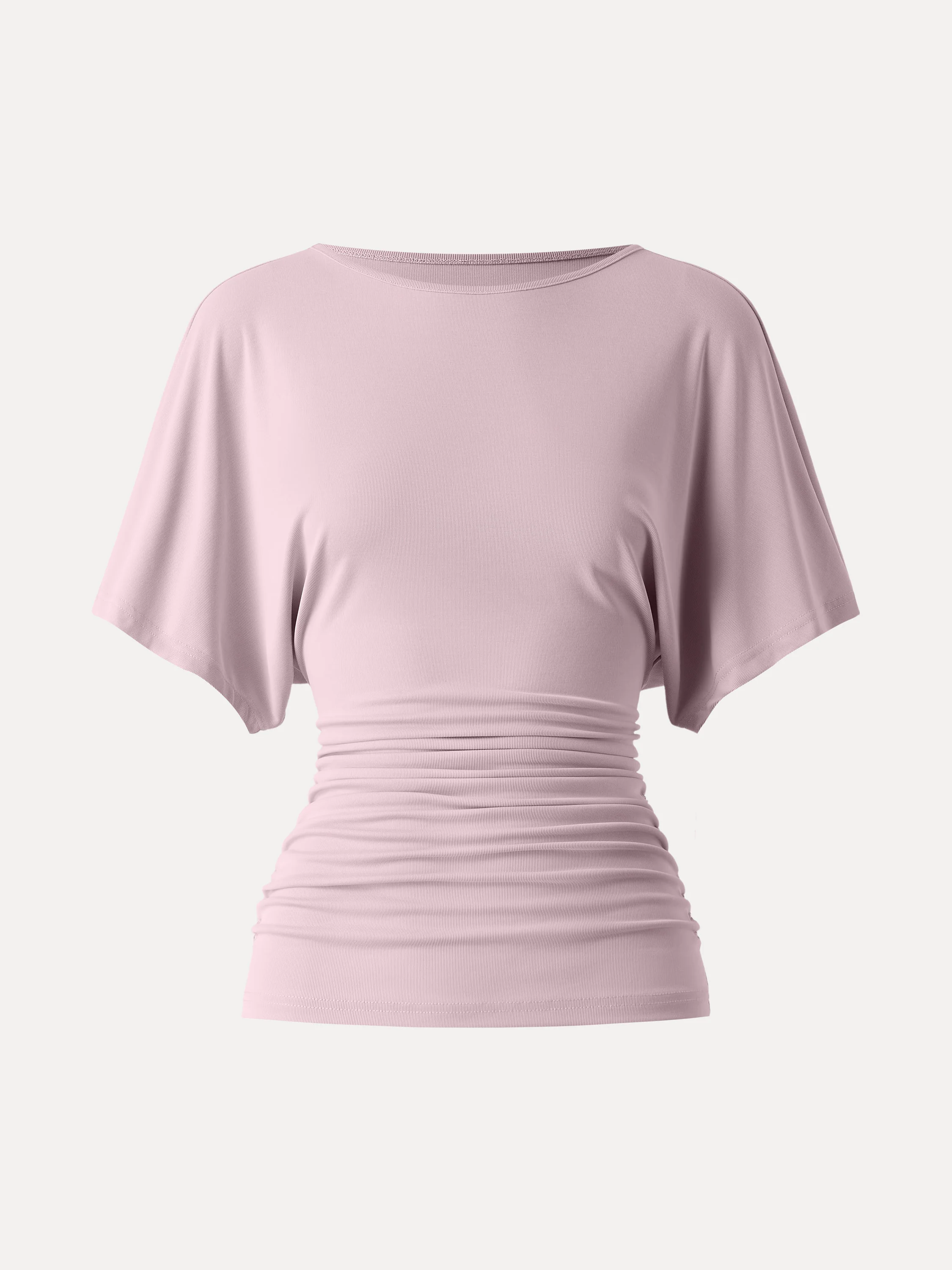 Effortless Boatneck Batwing Sleeve Side Ruched Top - Image 18