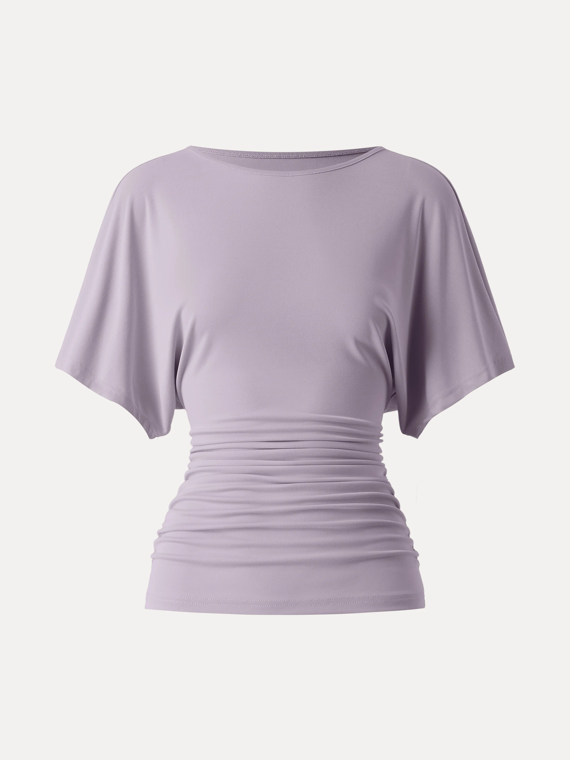 Effortless Boatneck Batwing Sleeve Side Ruched Top - Image 19