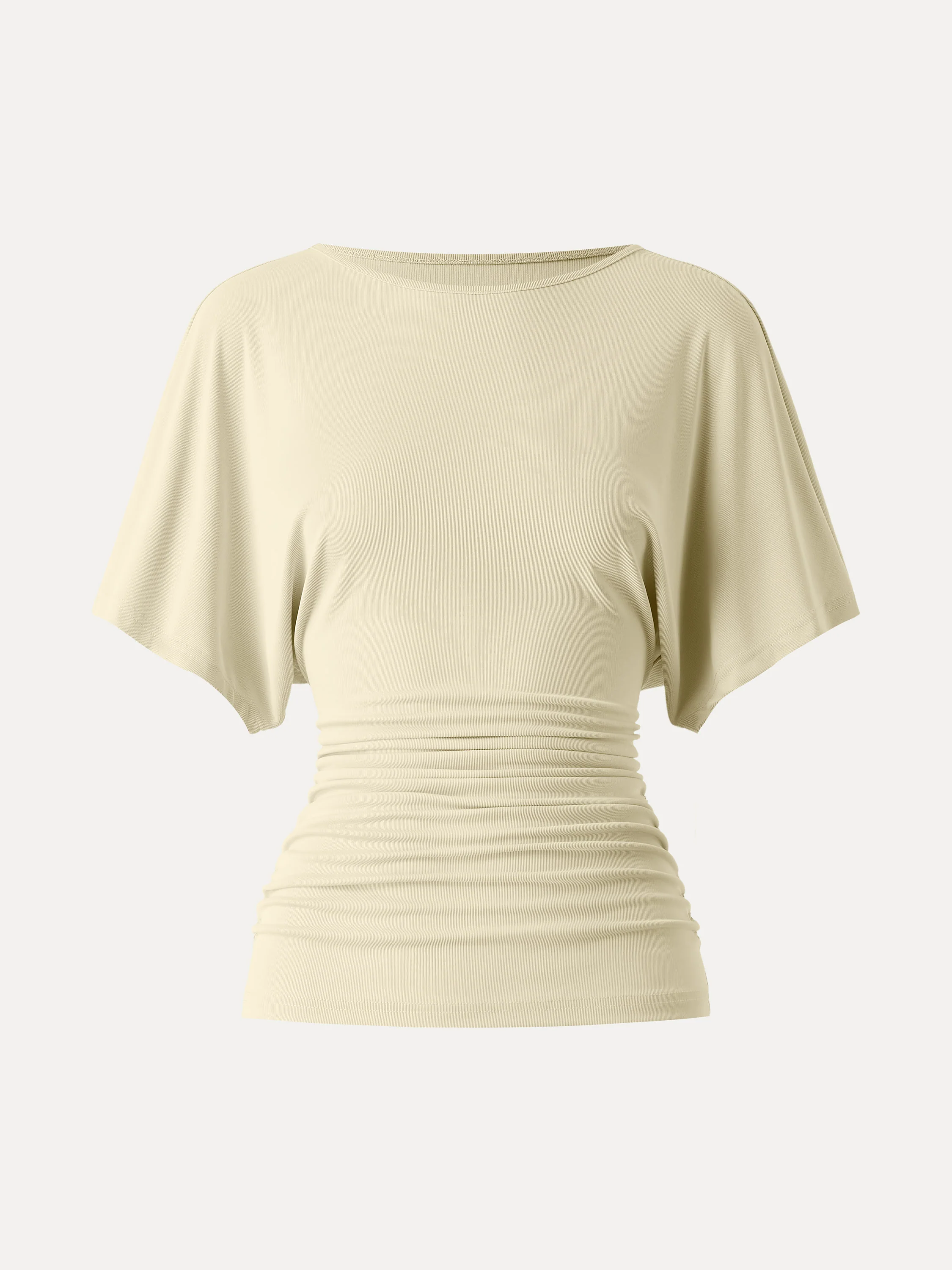 Effortless Boatneck Batwing Sleeve Side Ruched Top - Image 20