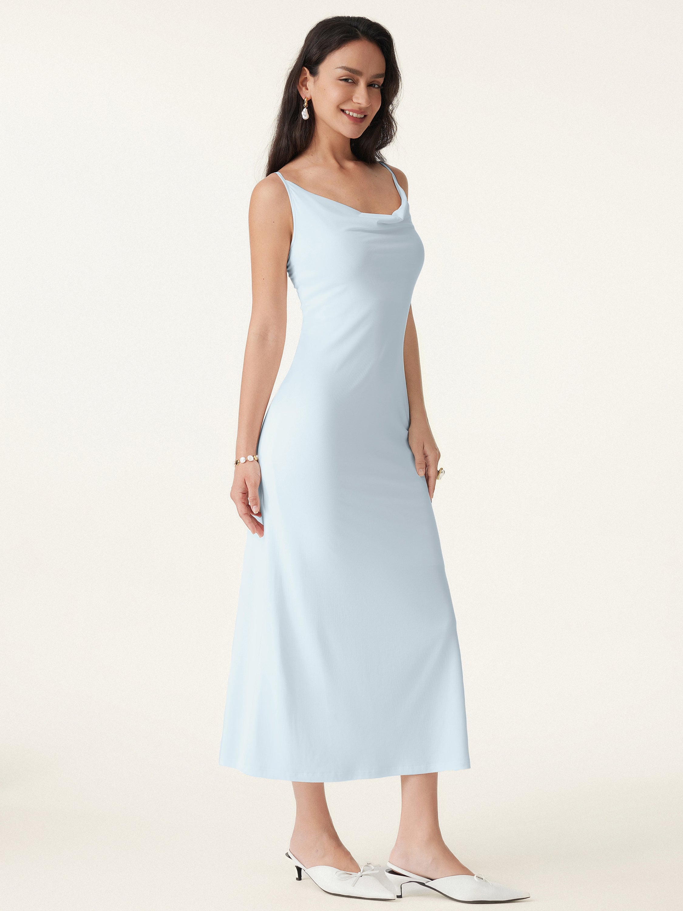Effortless Vacay Cowl Neck Midi Bra Dress - Image 8