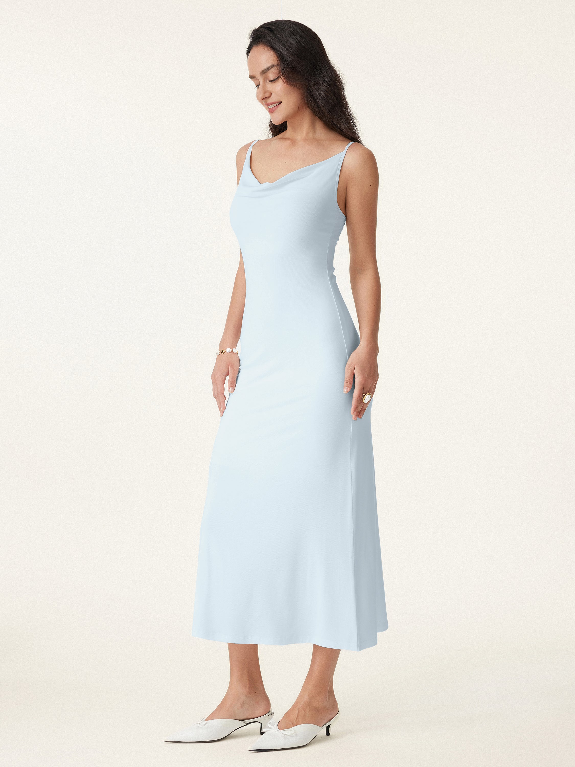 Effortless Vacay Cowl Neck Midi Bra Dress - Image 9