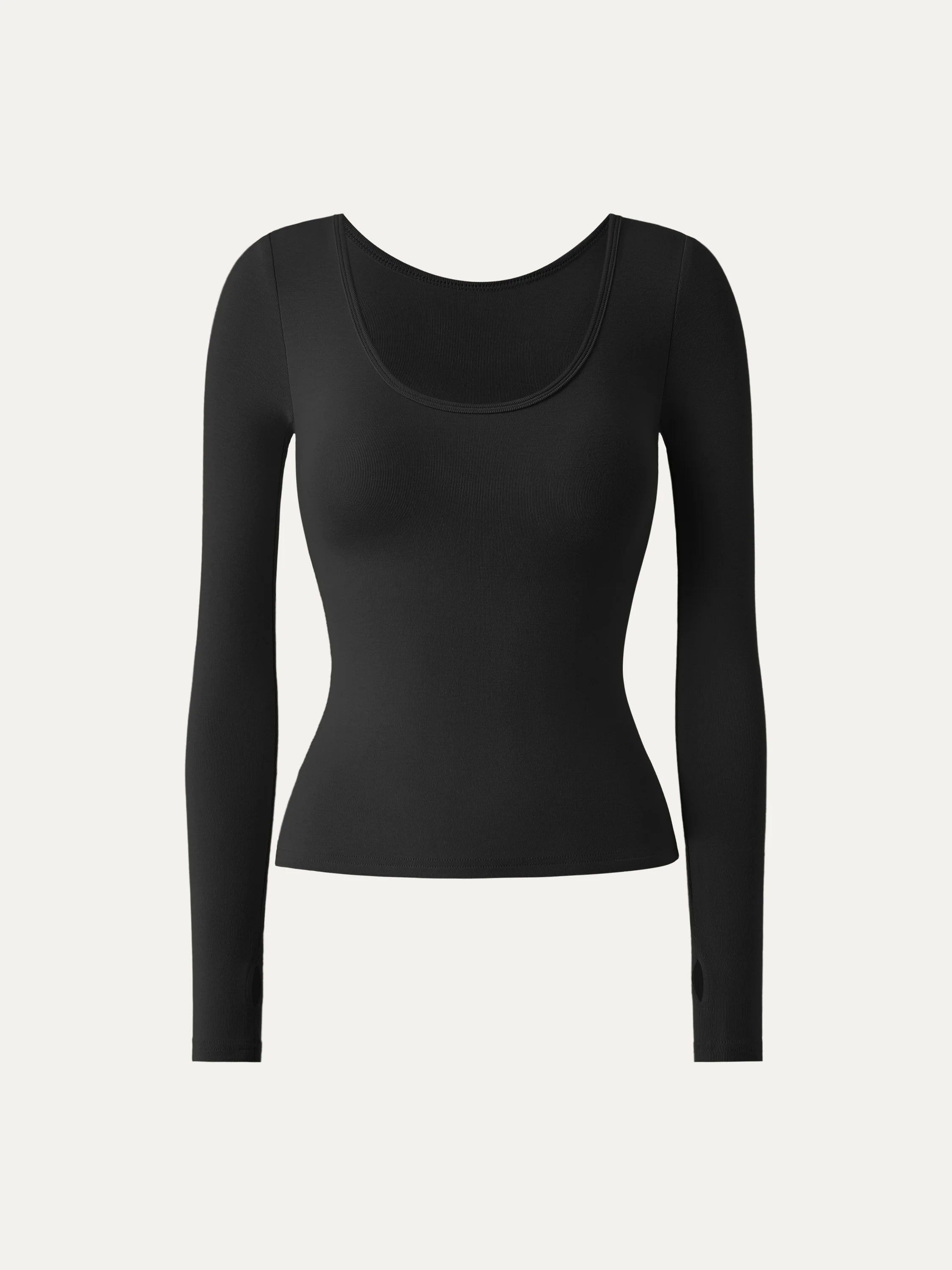 Essential Lyocell Cashmere Multi-Wear Long Sleeve Top with Thumbholes - Image 14