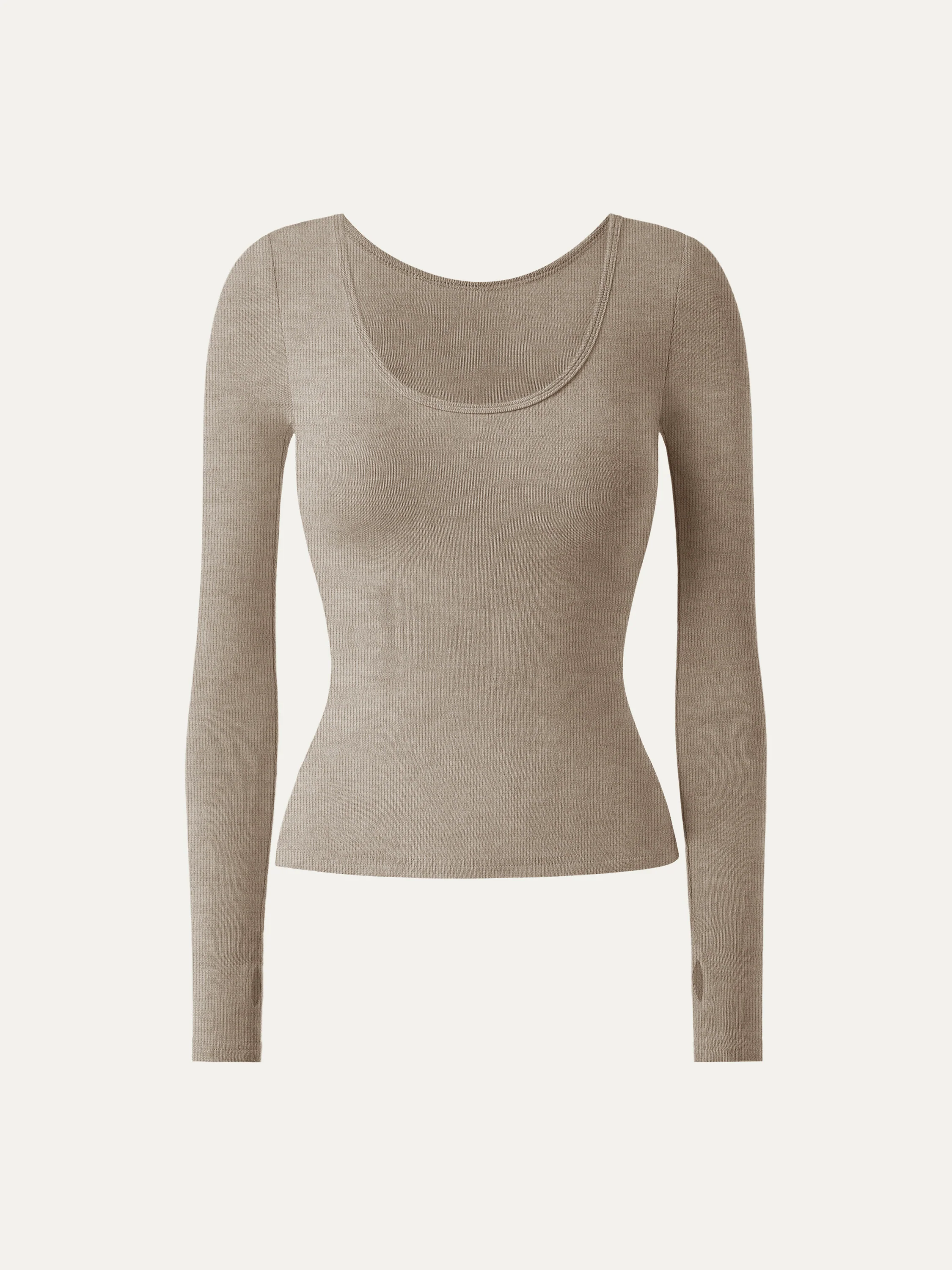 Essential Lyocell Cashmere Multi-Wear Long Sleeve Top with Thumbholes - Image 15