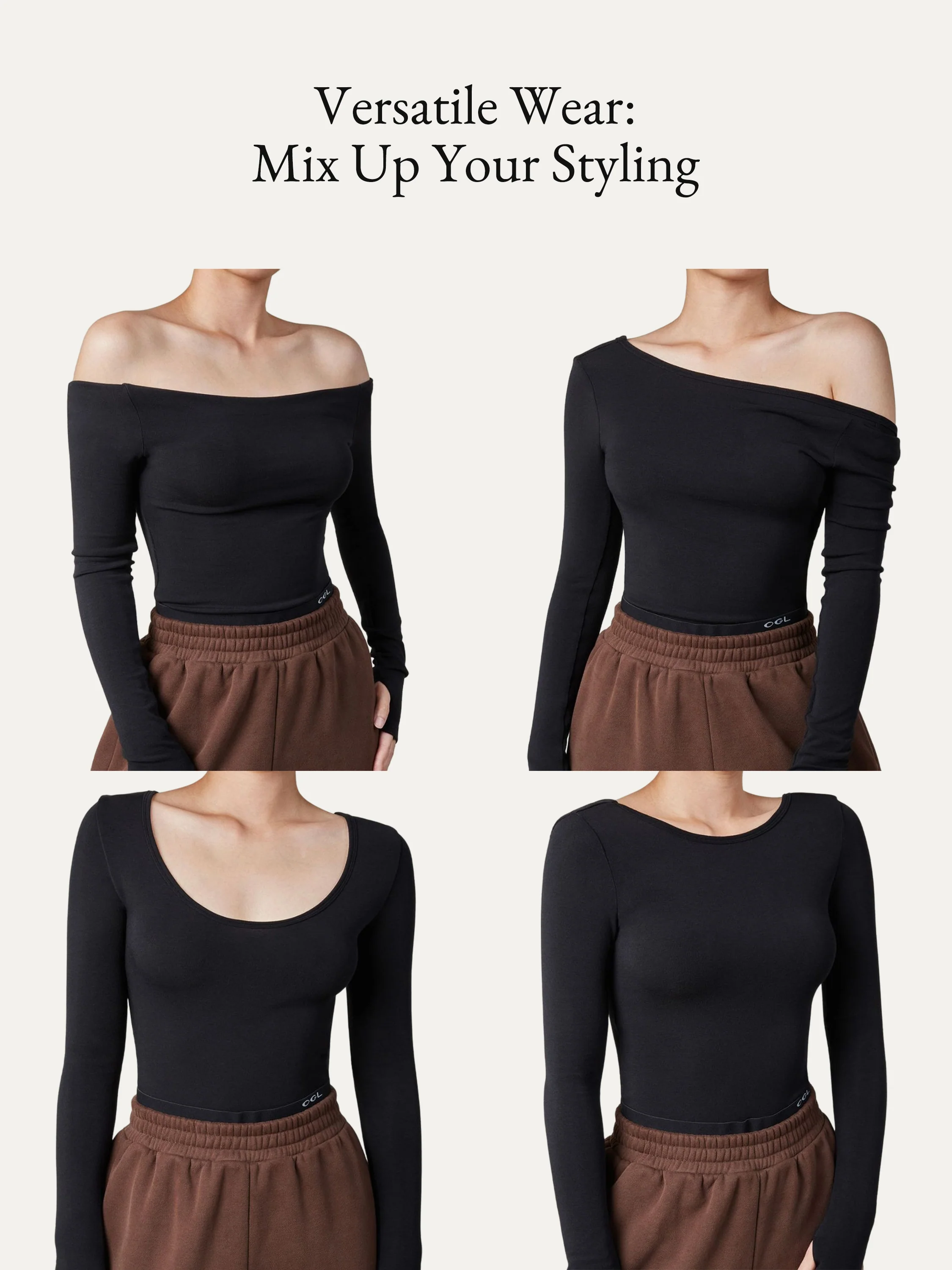 Essential Lyocell Cashmere Multi-Wear Long Sleeve Top with Thumbholes - Image 2