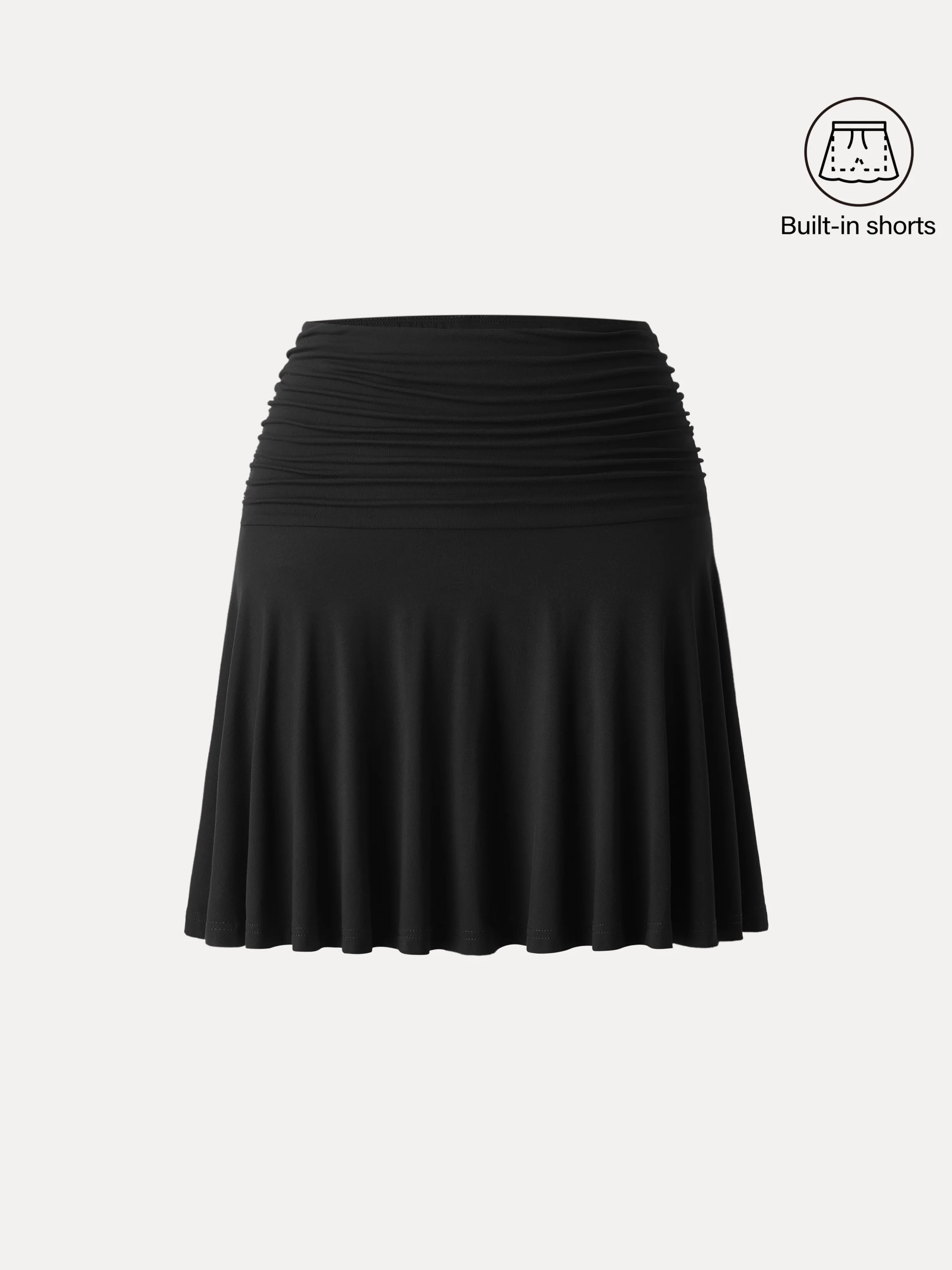 Essential Ruched Mini Circle Skirt with Lined Shorts - Image 13