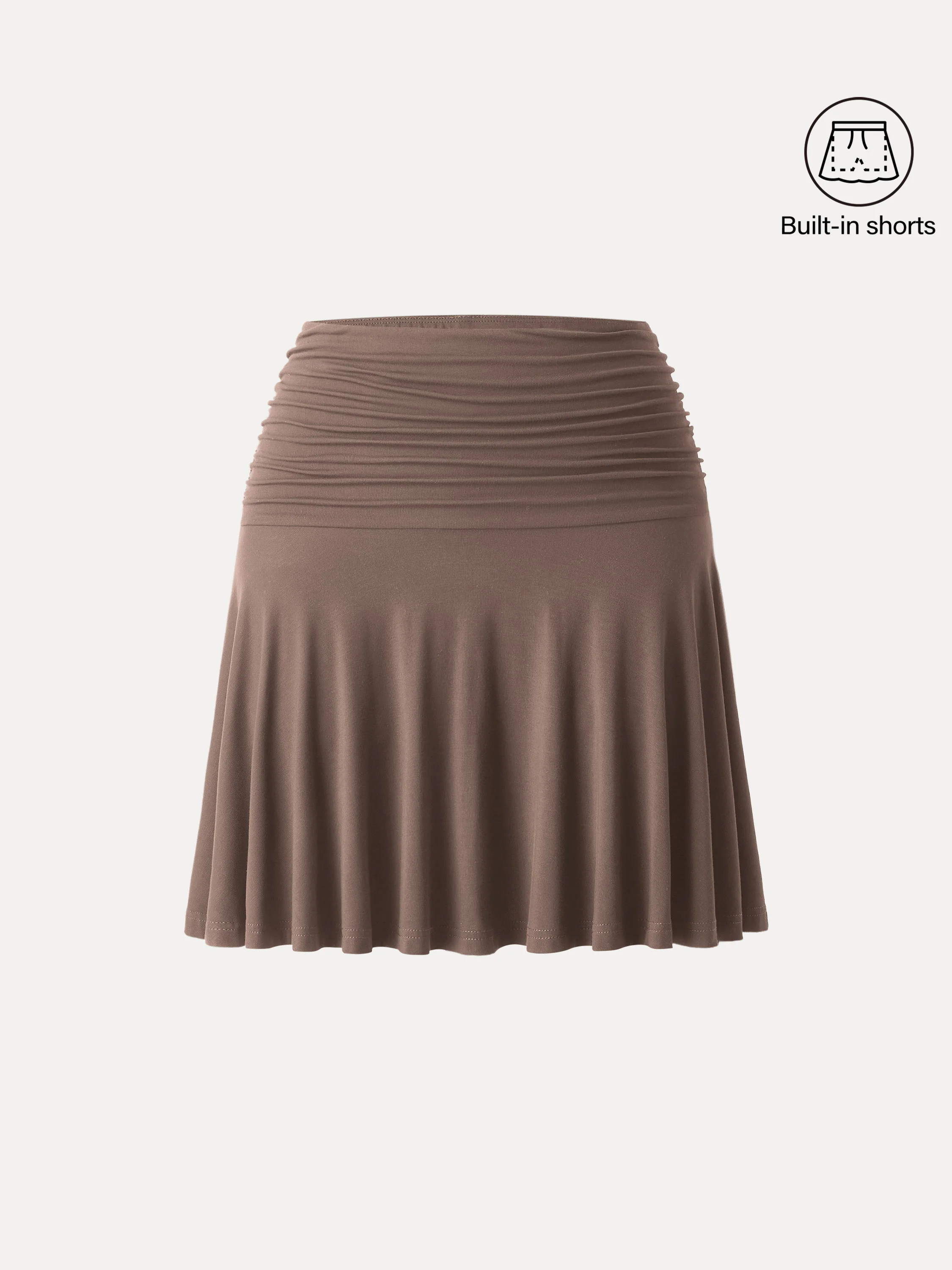 Essential Ruched Mini Circle Skirt with Lined Shorts - Image 14