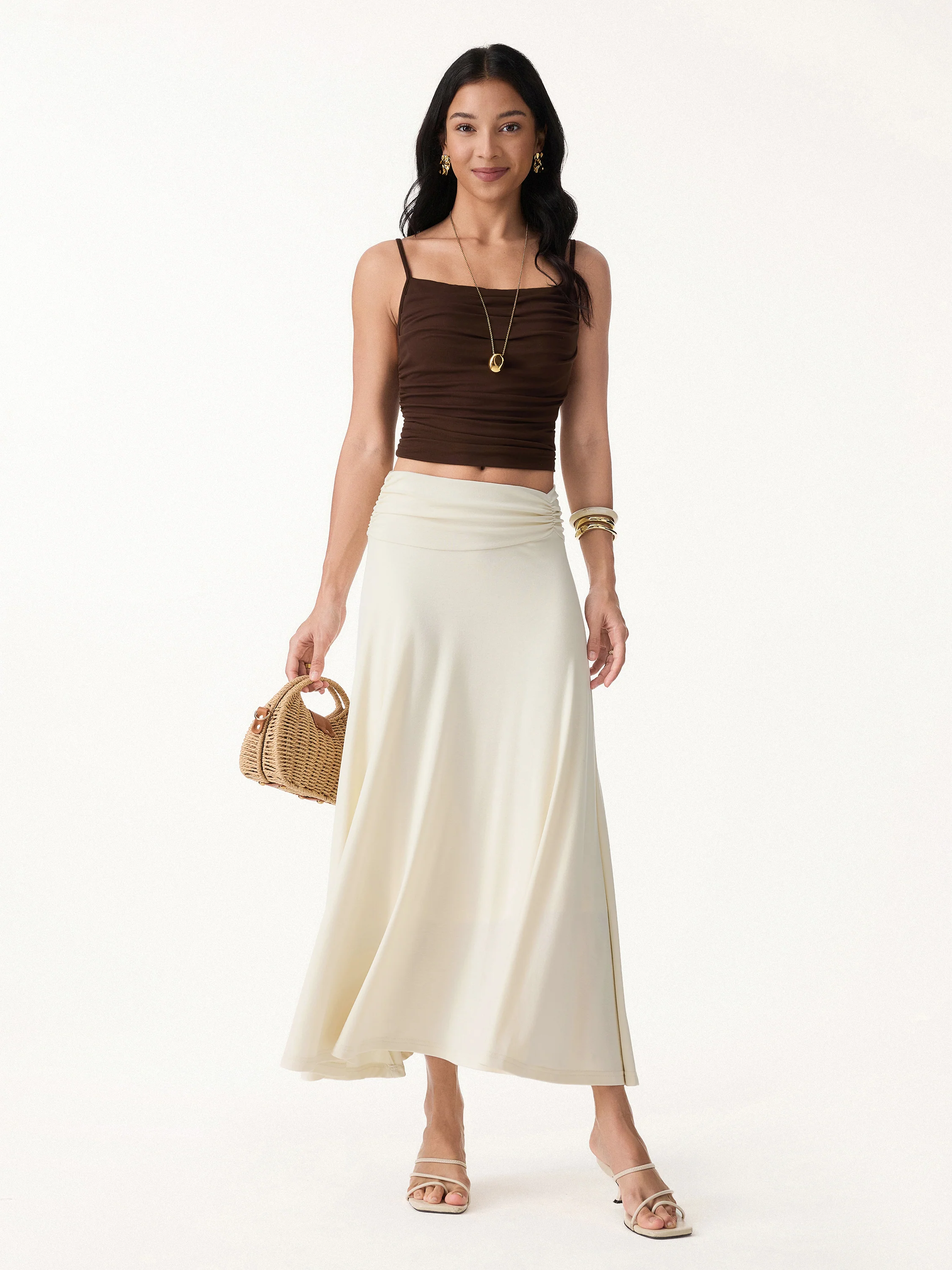 European Linen Flowy Vacay Maxi Skirt - Image 3
