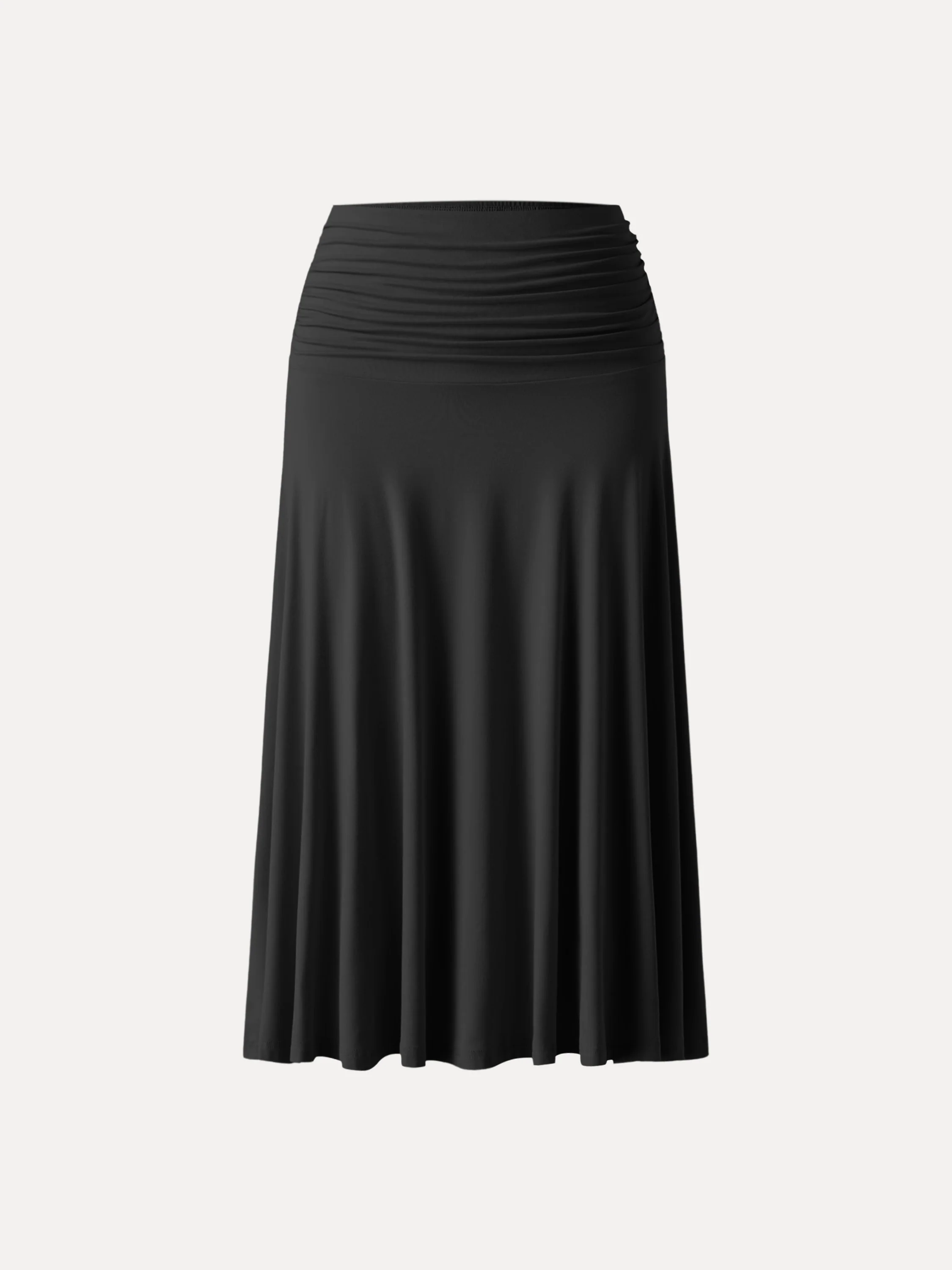 Flowy Side Ruched A-line Midi Skirt - Image 13