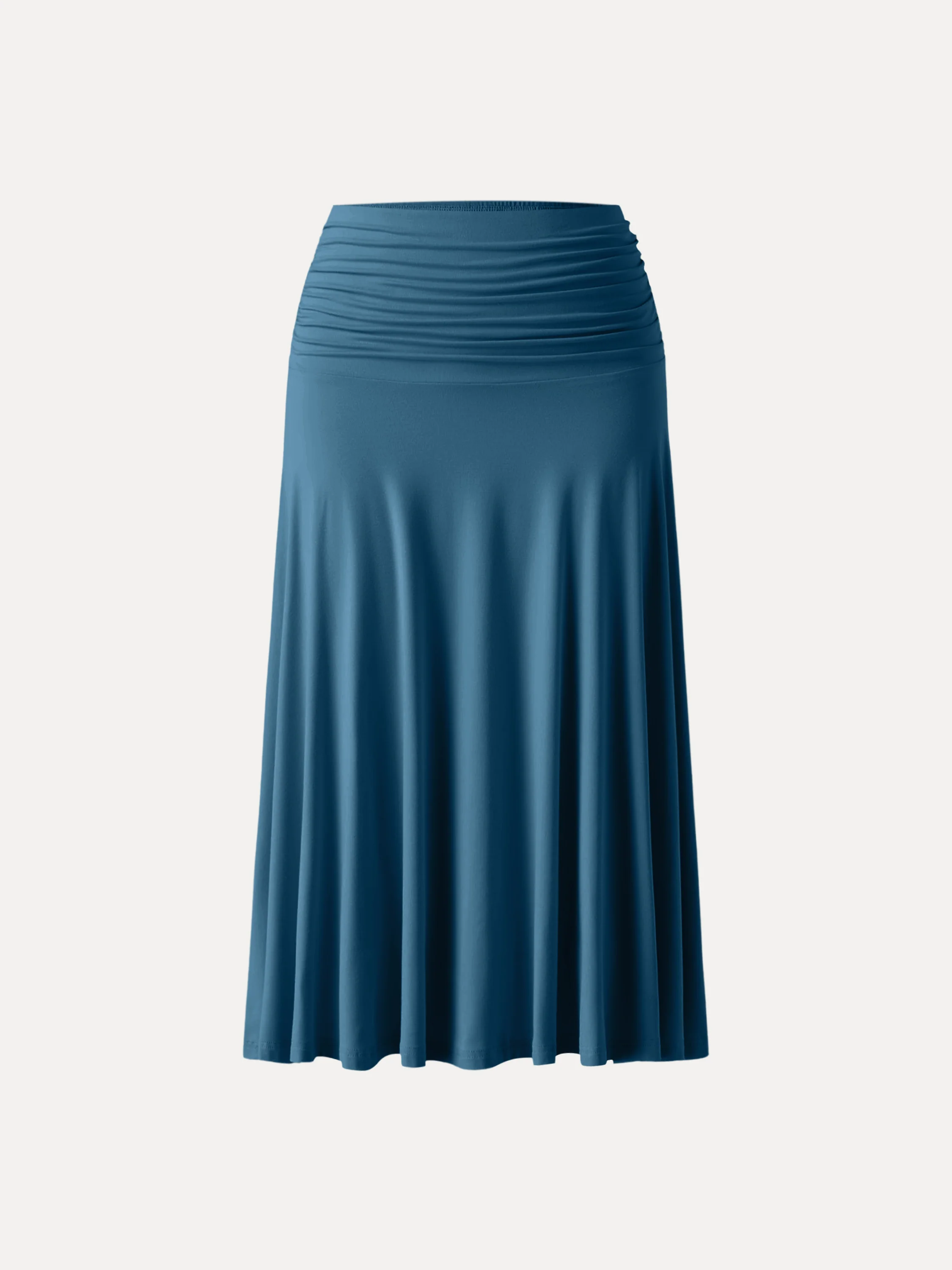 Flowy Side Ruched A-line Midi Skirt - Image 15