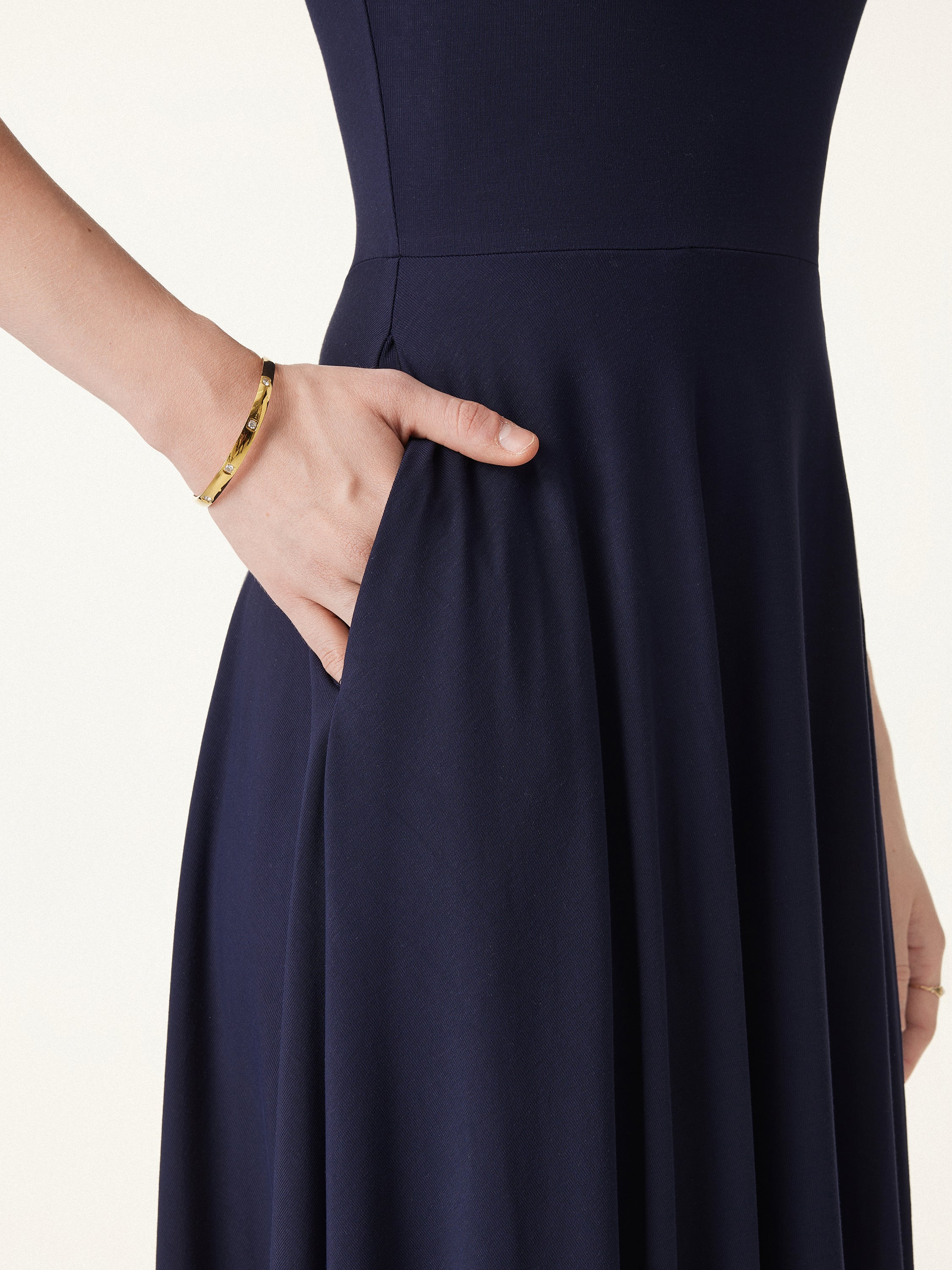 Flowy Square Neck Short Sleeve Midi Bra Dress - Image 6