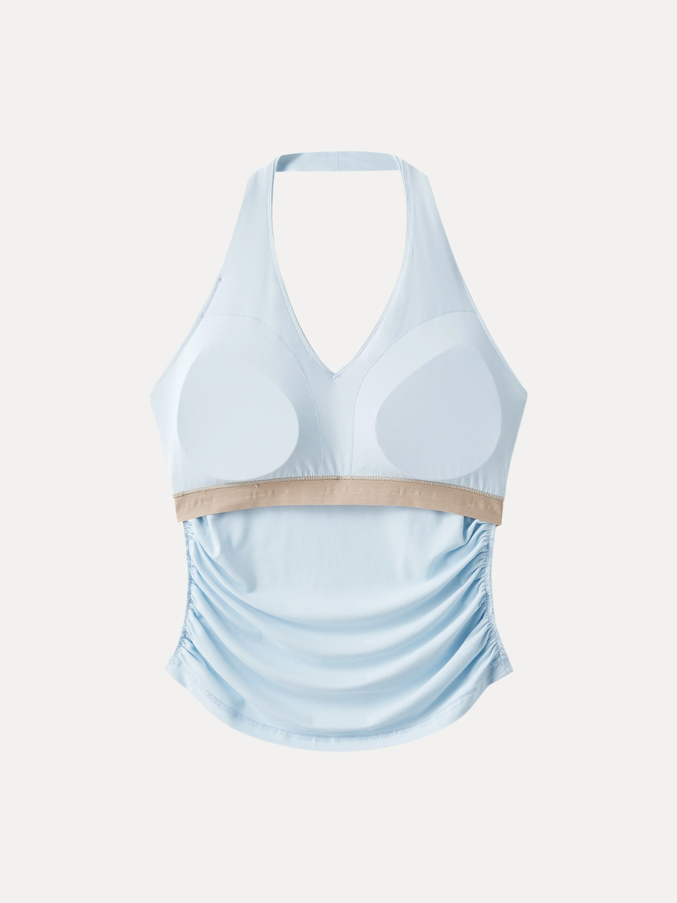 Halter Neck Side Gathered New Airy Bra Tank - Image 11