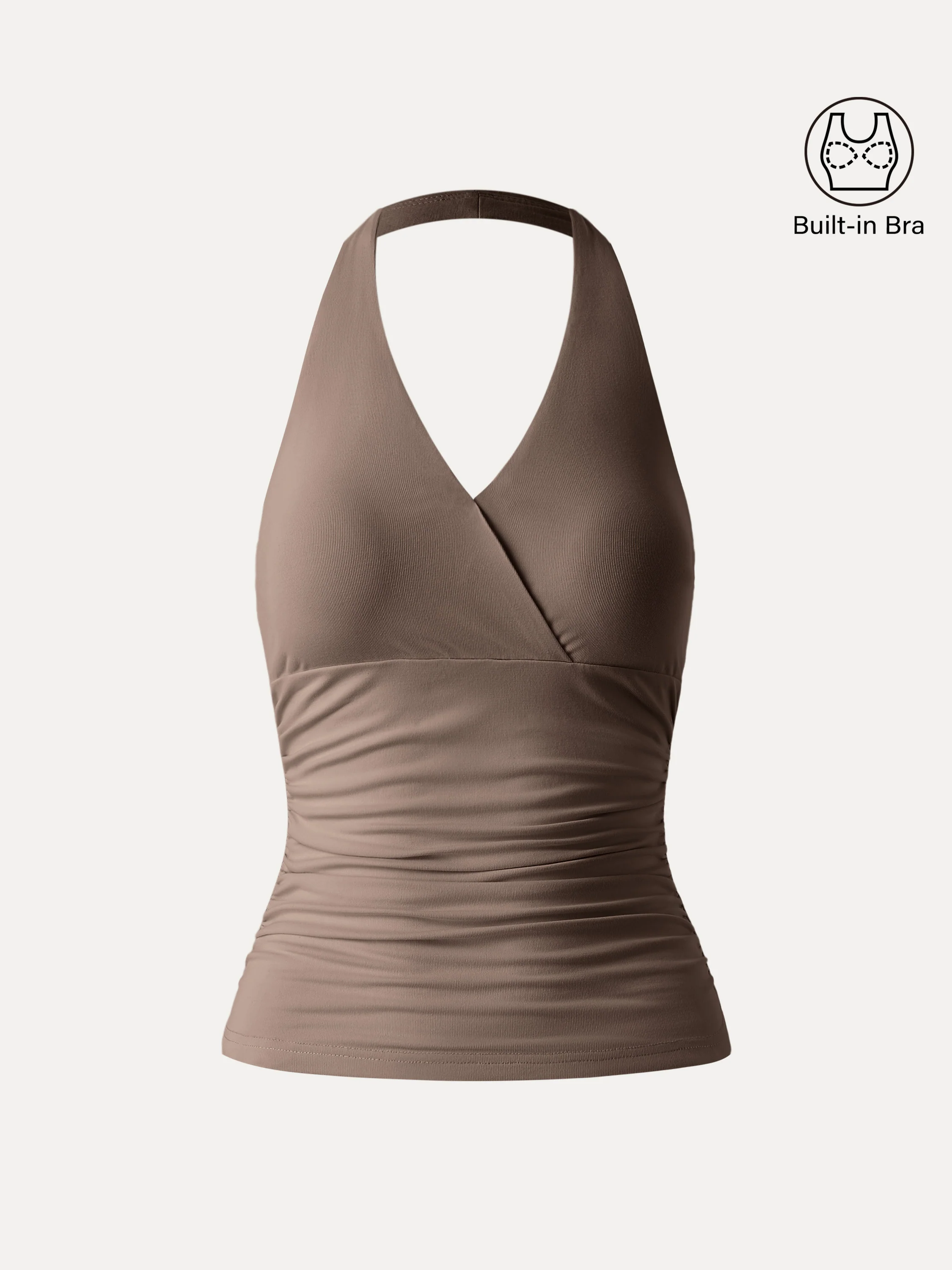 Halter Neck Side Gathered New Airy Bra Tank - Image 18