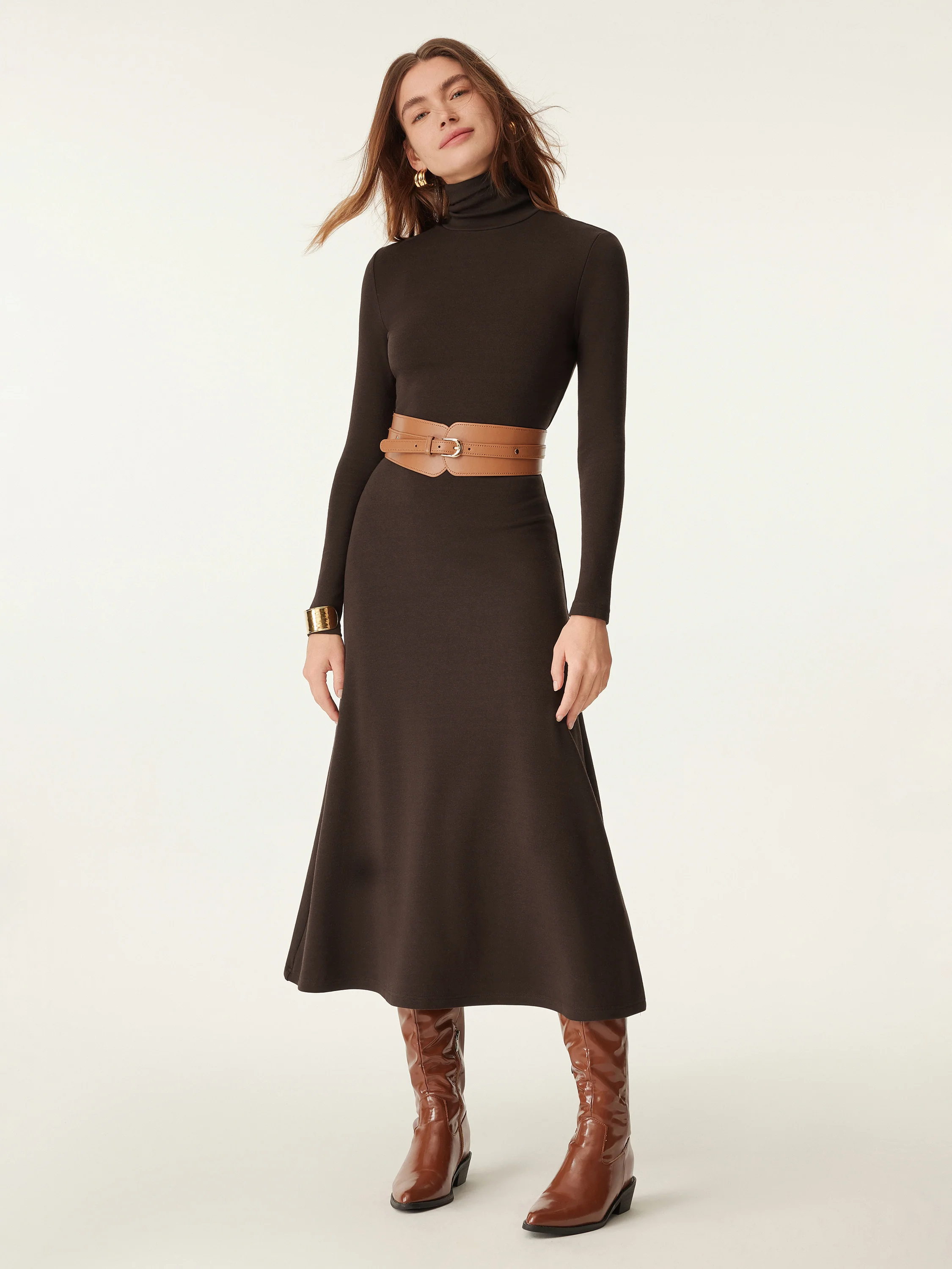 MaxWarm Turtleneck Midi Dress - Image 6