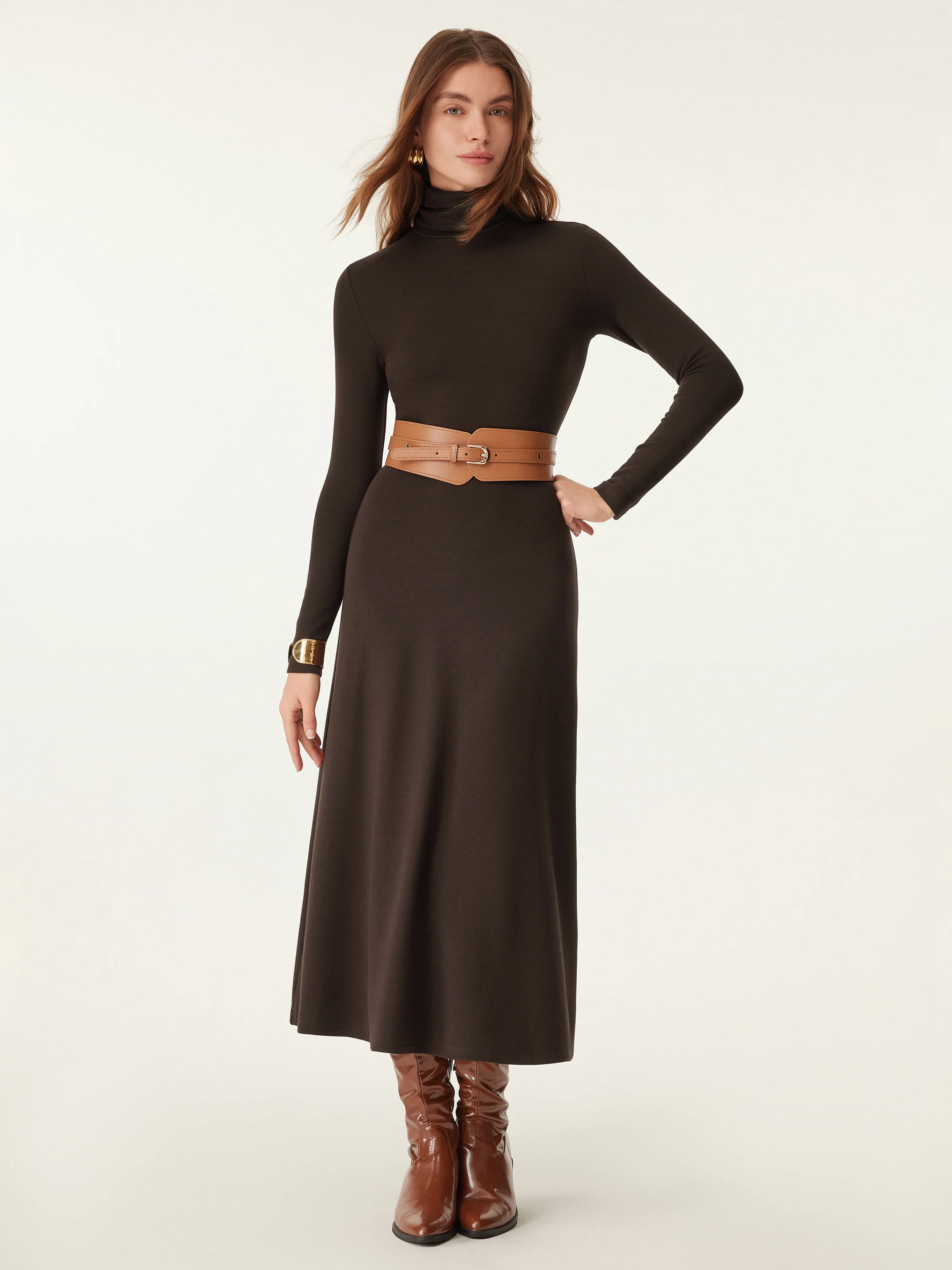 MaxWarm Turtleneck Midi Dress - Image 8