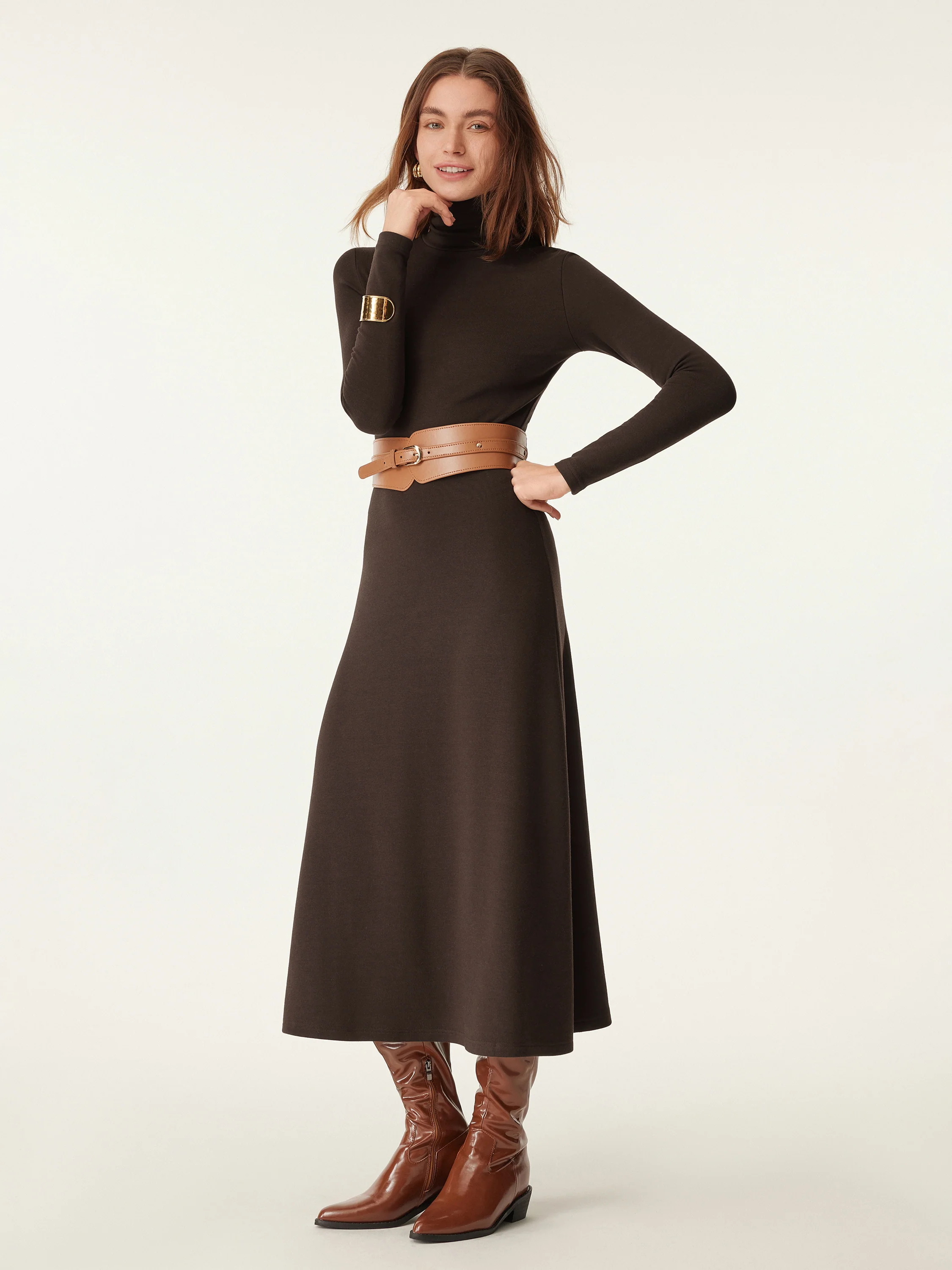 MaxWarm Turtleneck Midi Dress - Image 9