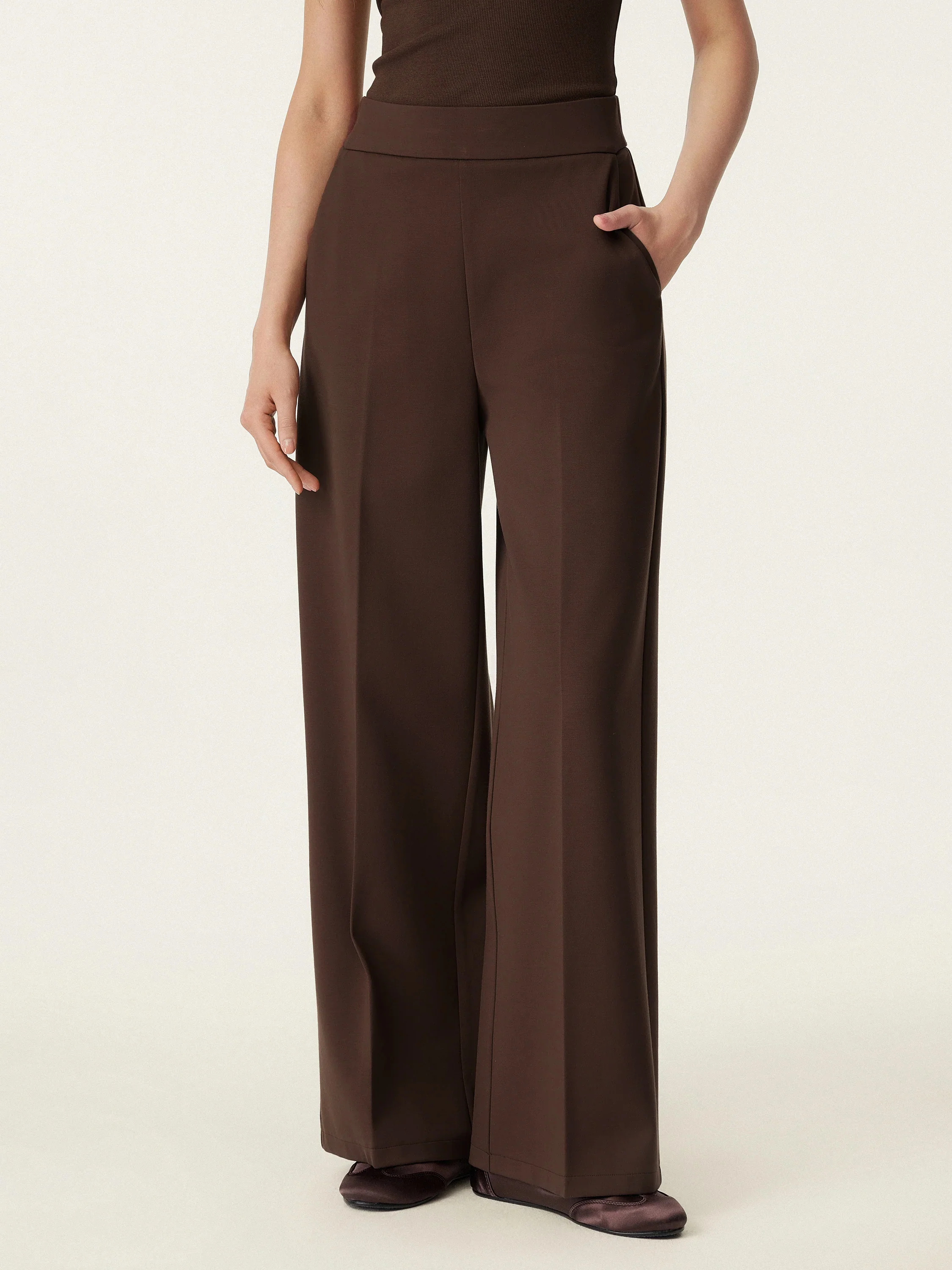 High Rise Wide Leg Trouser with Pockets - Image 3