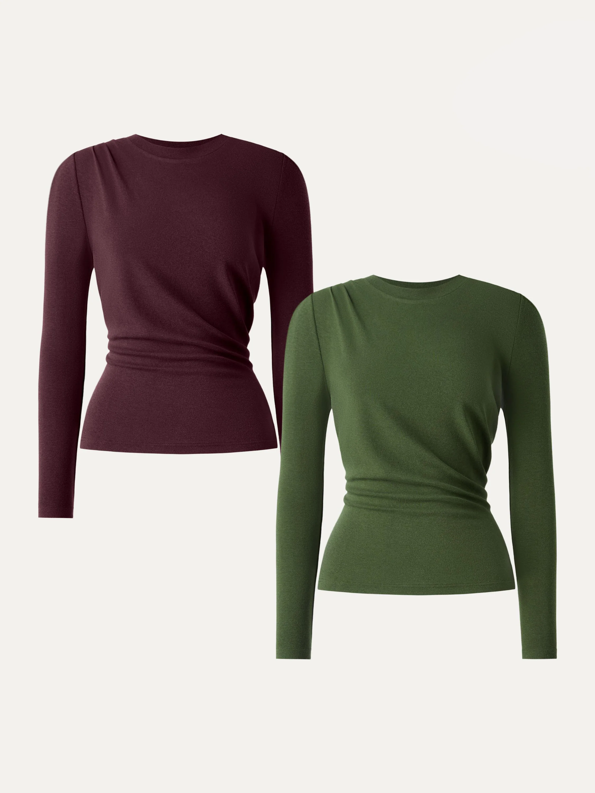 Light Warm Crewneck Tucked Top - Image 15