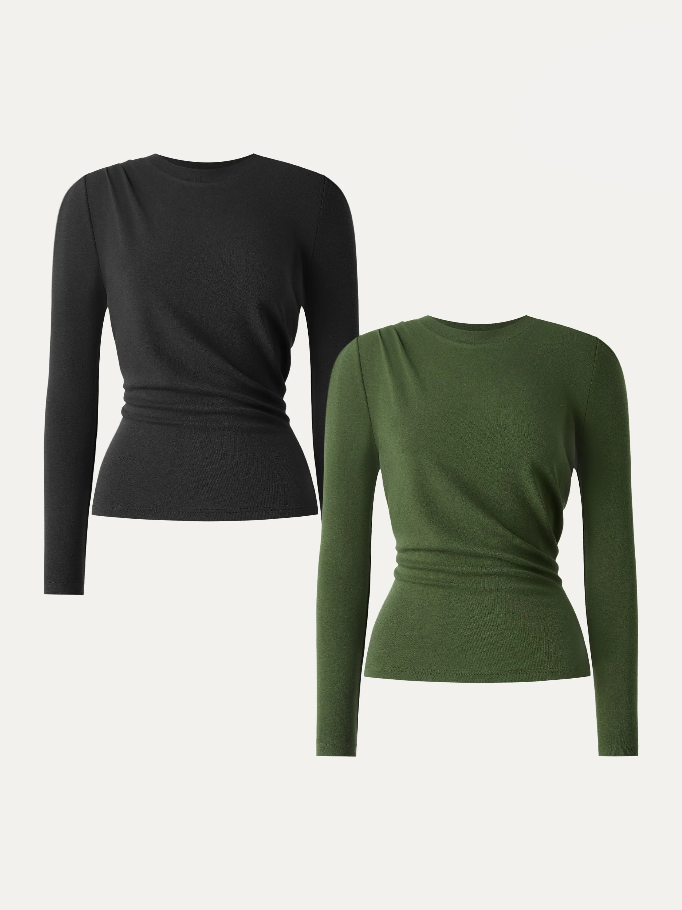 Light Warm Crewneck Tucked Top - Image 17