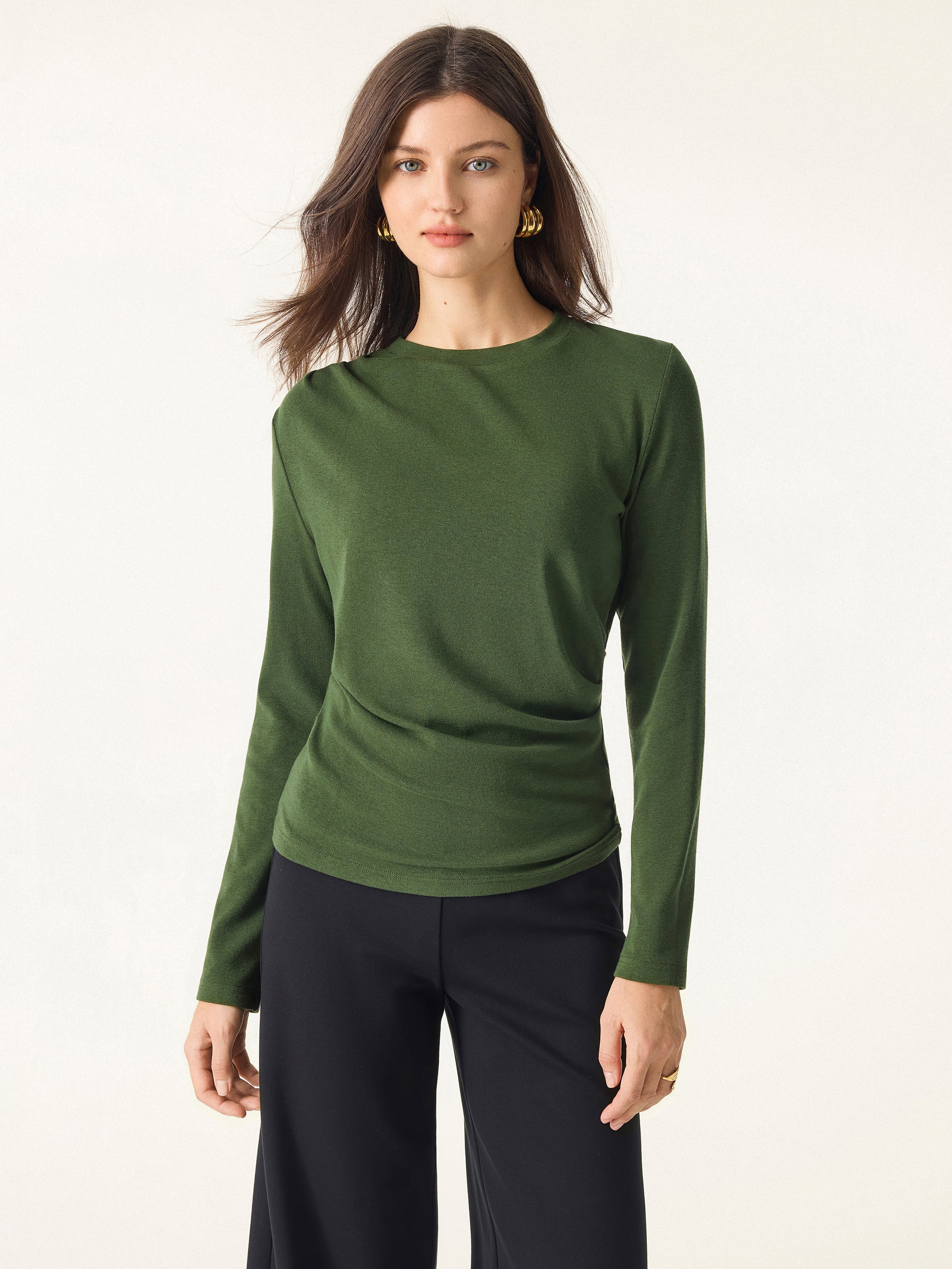 Light Warm Crewneck Tucked Top - Image 3