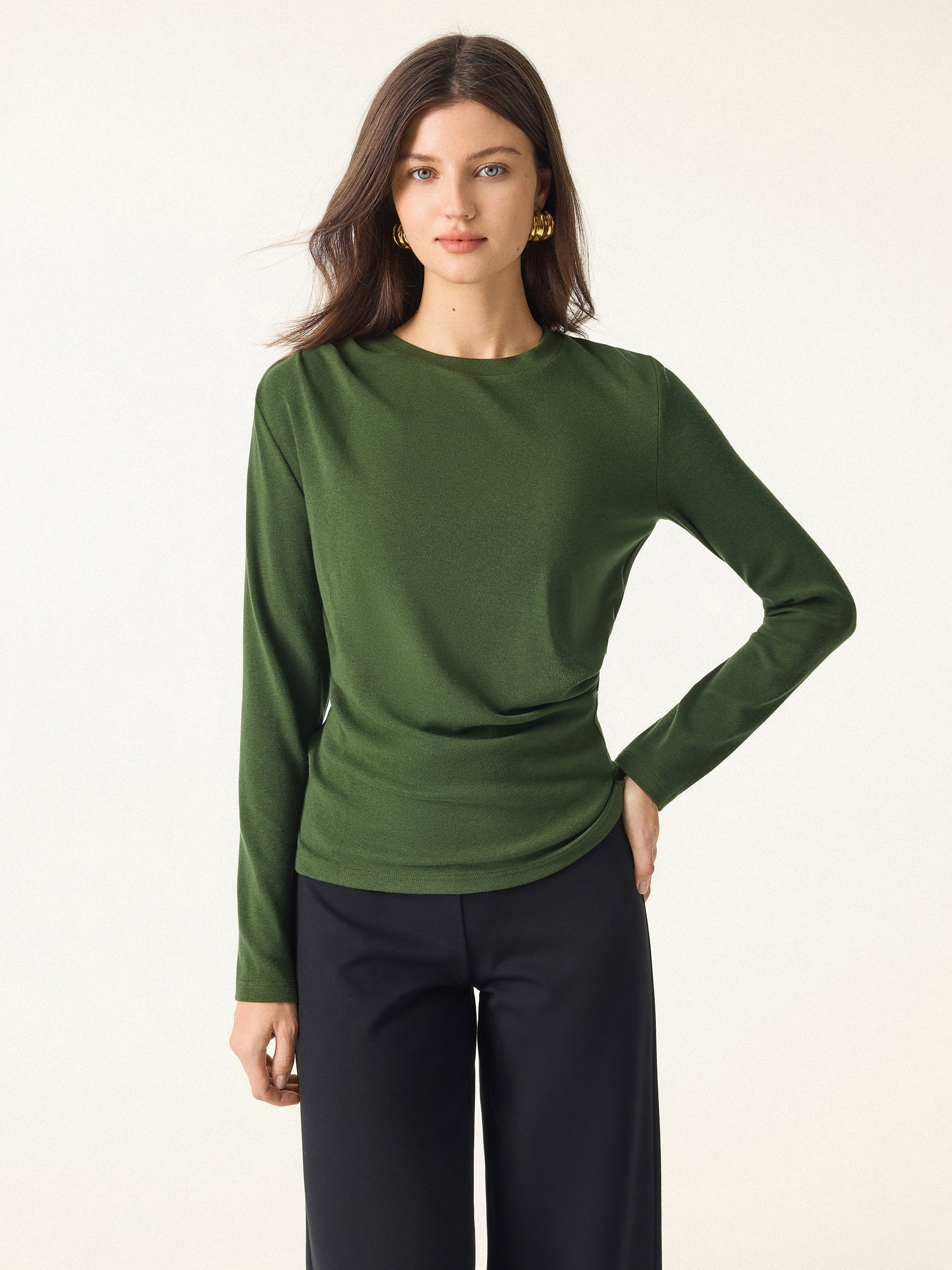 Light Warm Crewneck Tucked Top - Image 4
