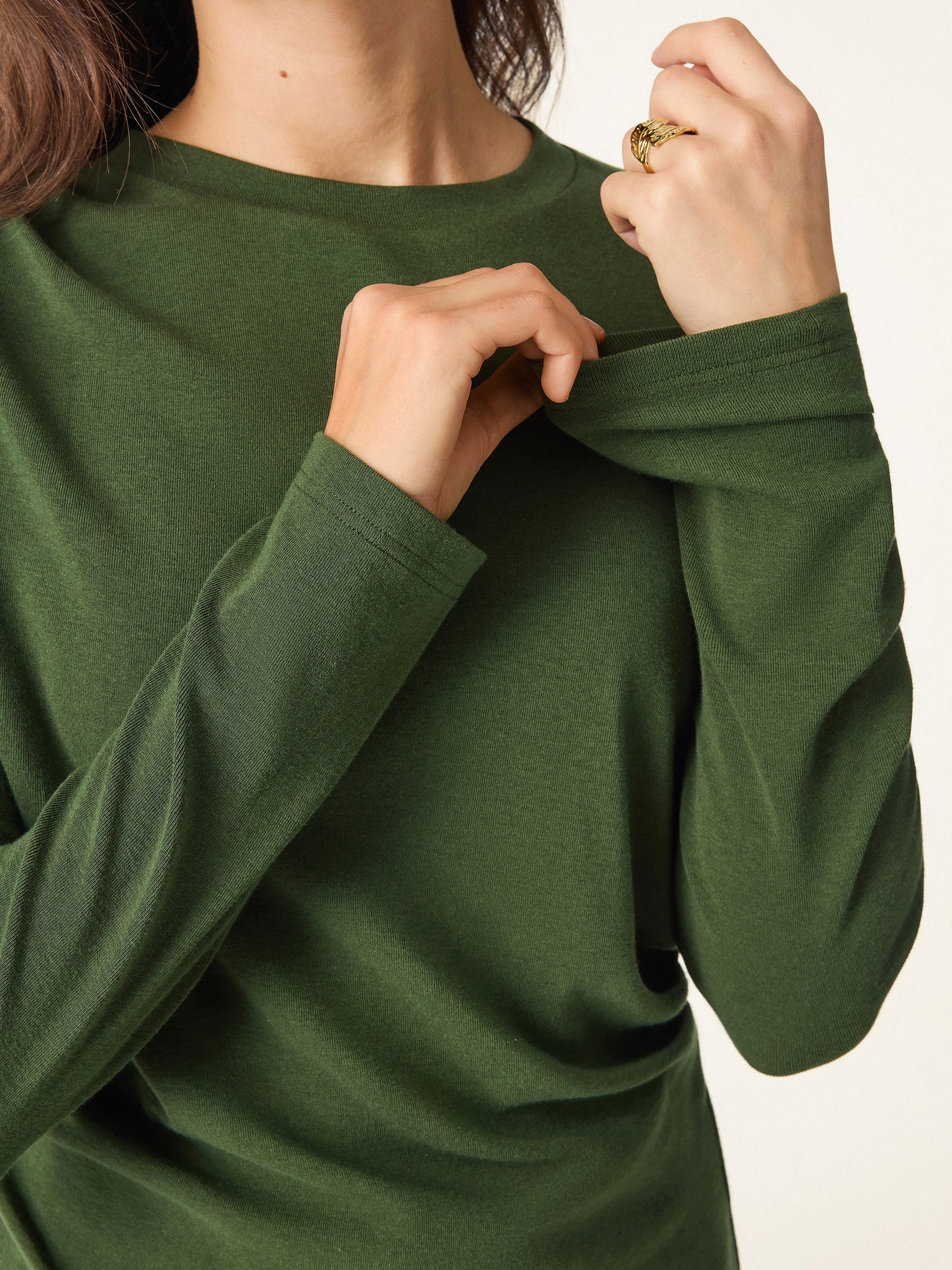 Light Warm Crewneck Tucked Top - Image 6