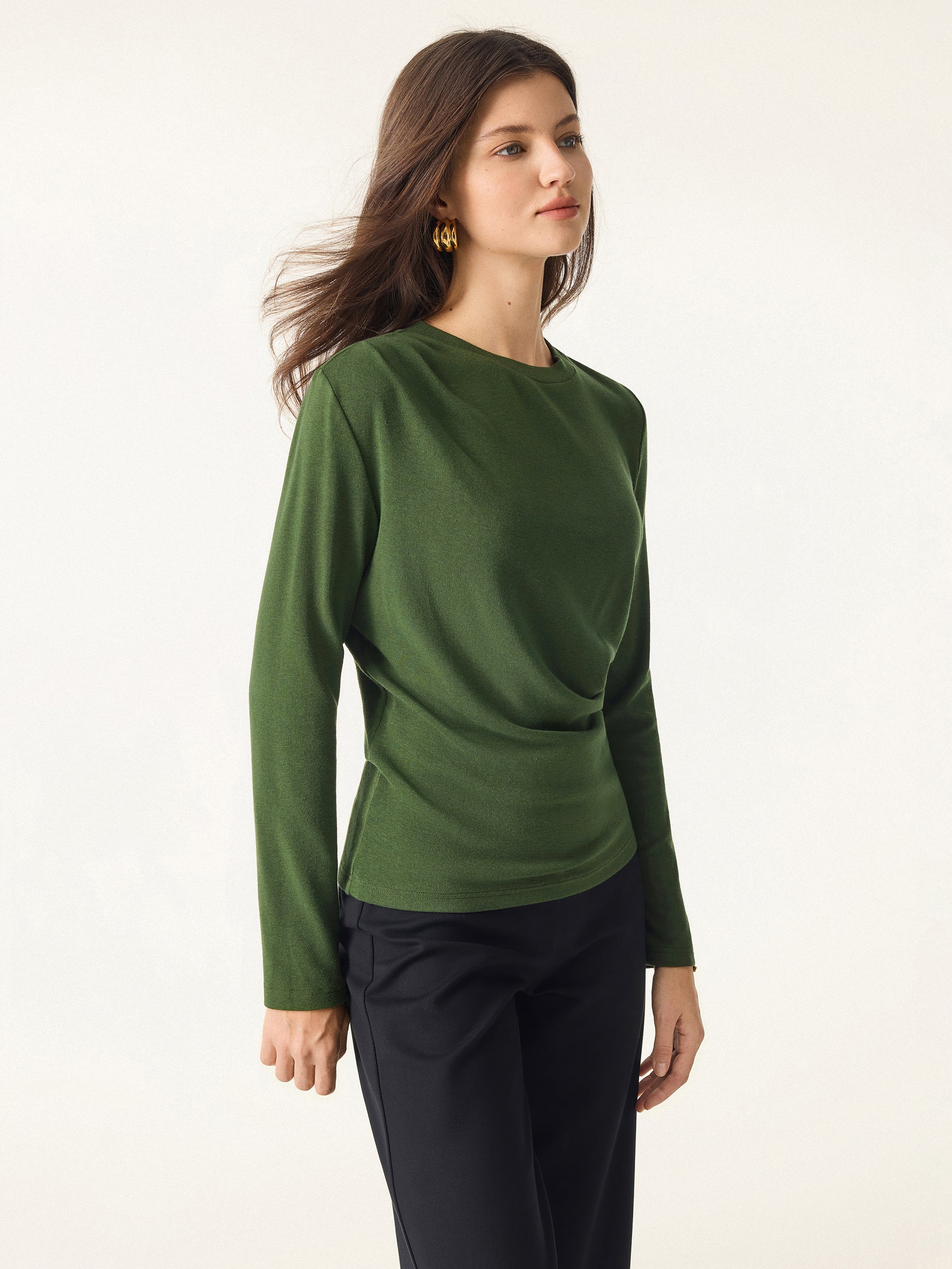 Light Warm Crewneck Tucked Top - Image 7
