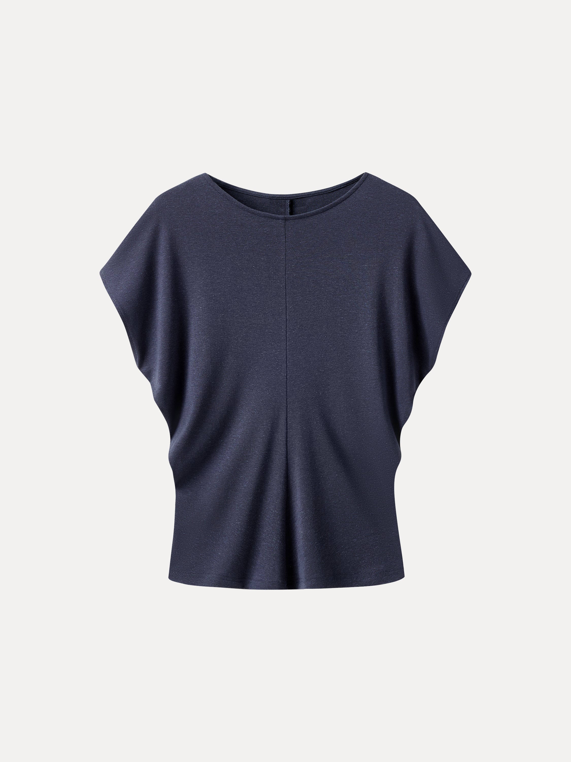 Linen-Blend Round Neck Relaxed Summer Top - Image 8