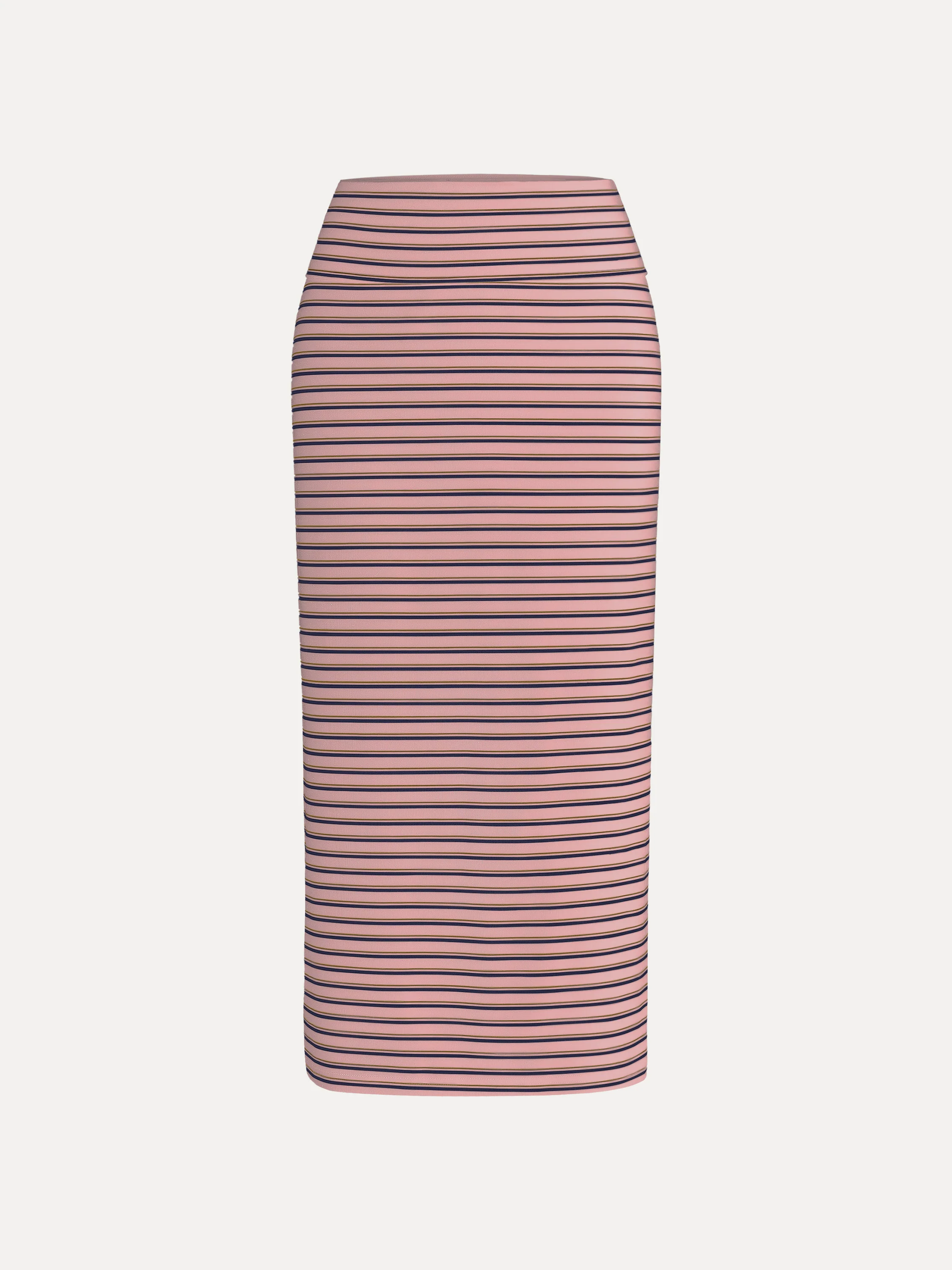 Low Rise Folded Waist Striped Midi Skirt - Image 13