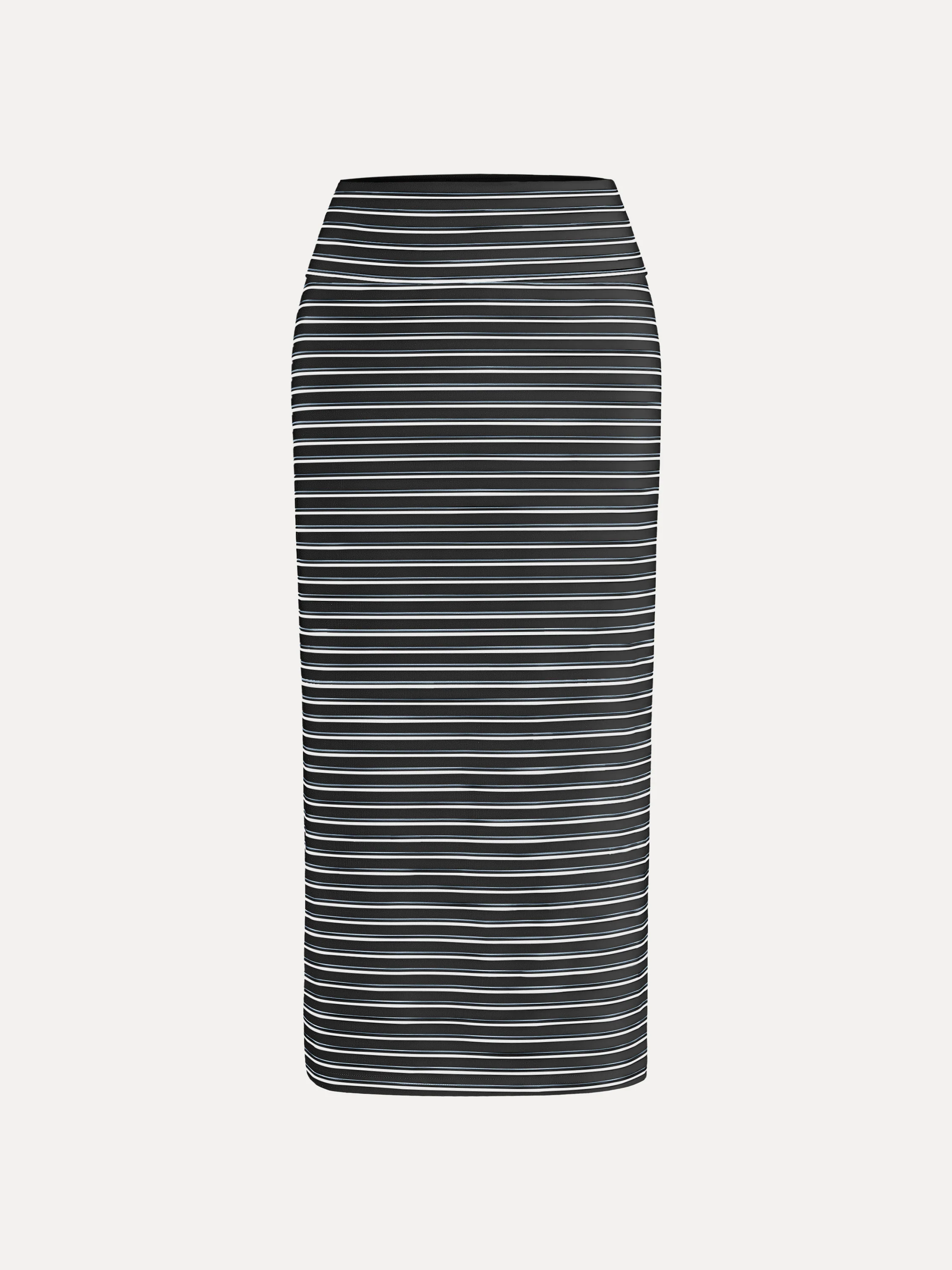 Low Rise Folded Waist Striped Midi Skirt - Image 14